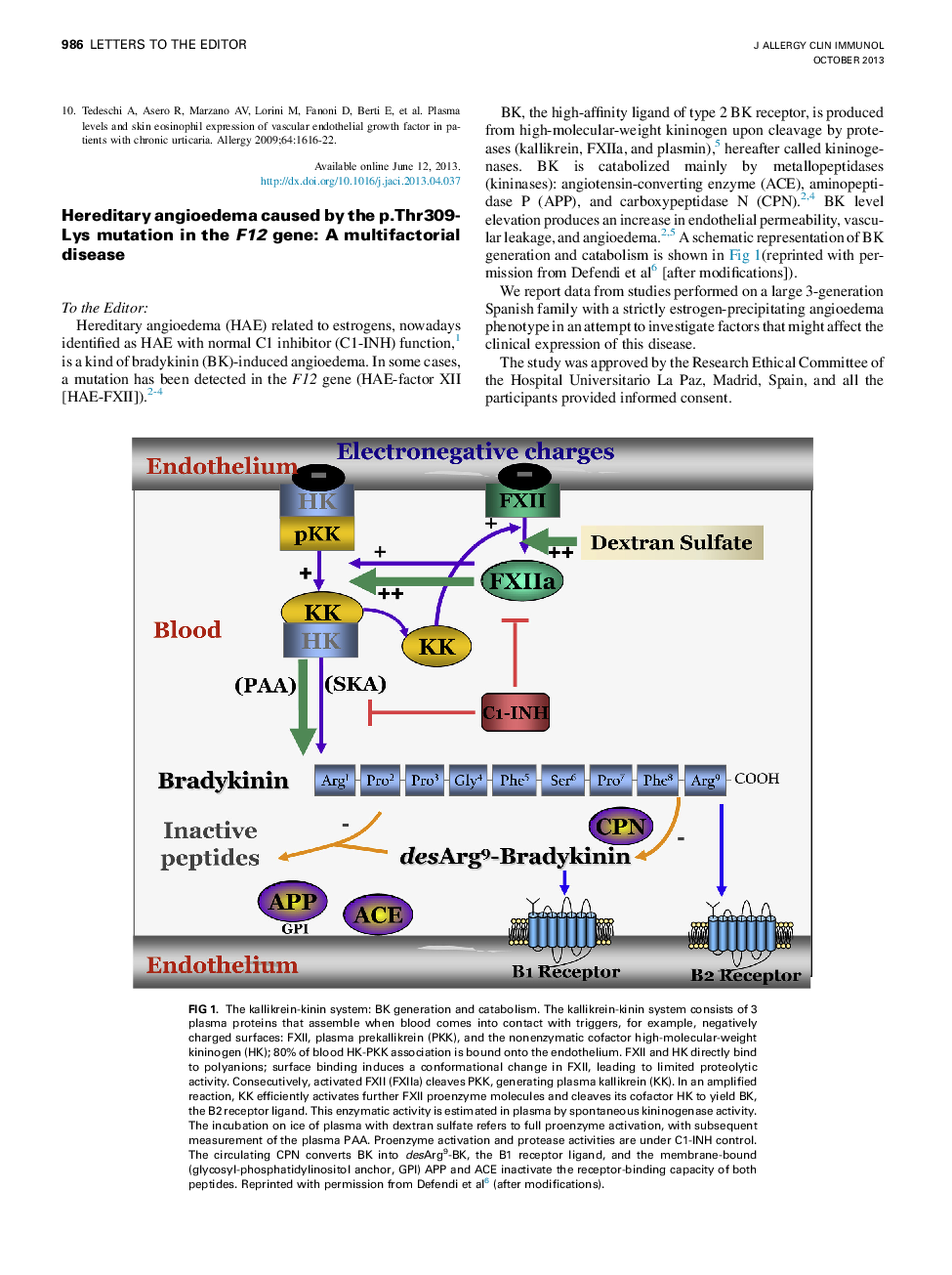 Hereditary angioedema caused by the p.Thr309Lys mutation in the F12 gene: AÂ multifactorial disease