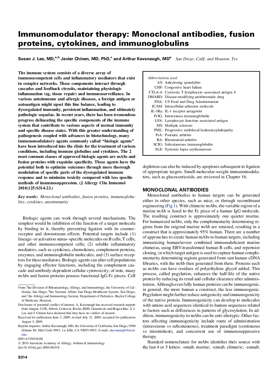 Immunomodulator therapy: Monoclonal antibodies, fusion proteins, cytokines, and immunoglobulins 