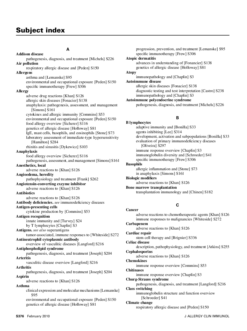 Subject index