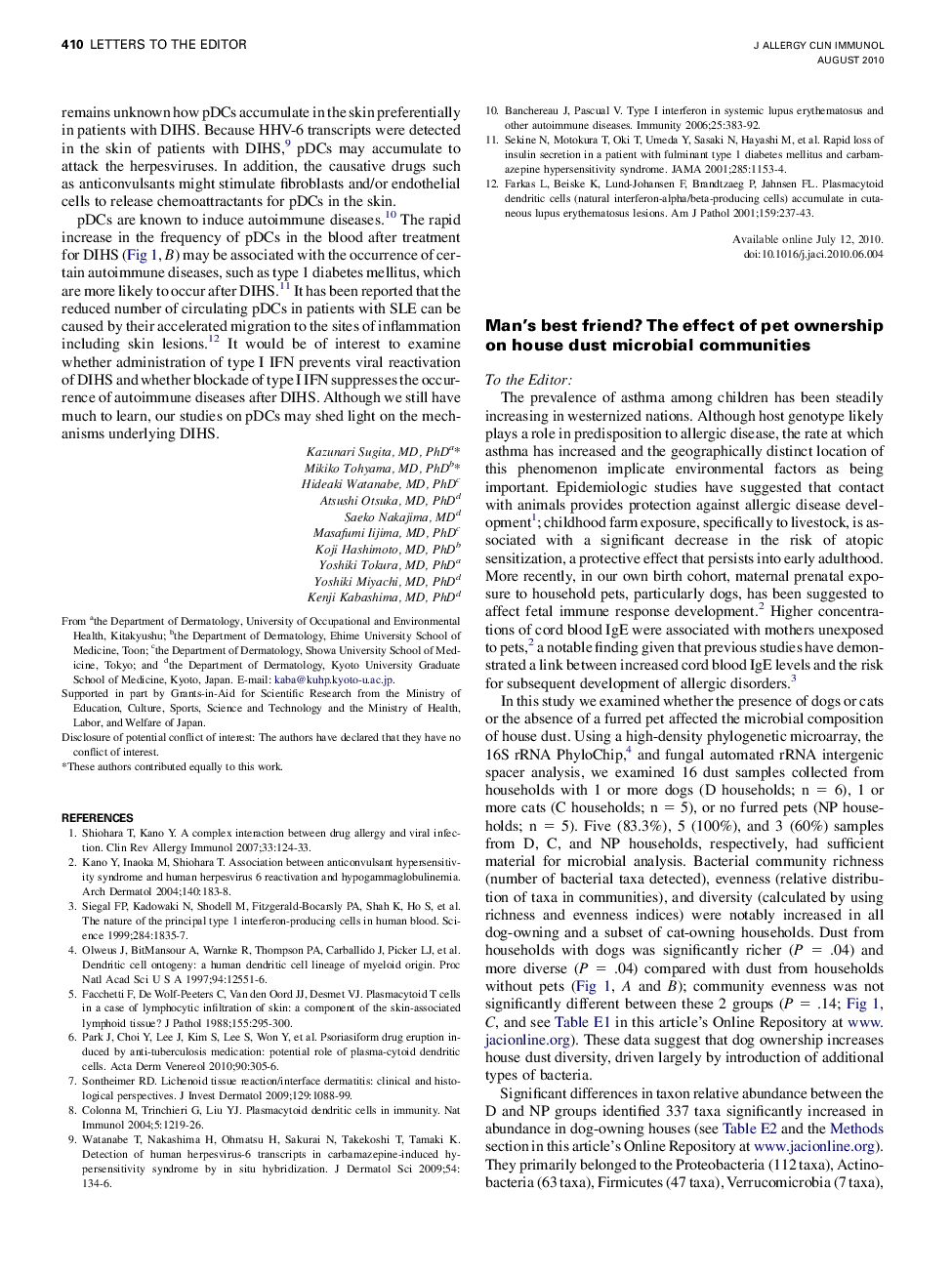 Man's best friend? The effect of pet ownership on house dust microbial communities