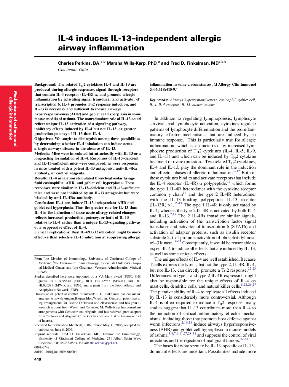 IL-4 induces IL-13–independent allergic airway inflammation 