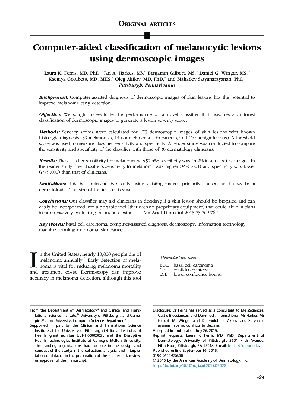 طبقه بندی تلفیقی ضایعات ملانوسیتی با استفاده از تصاویر درماتوسکوپی 