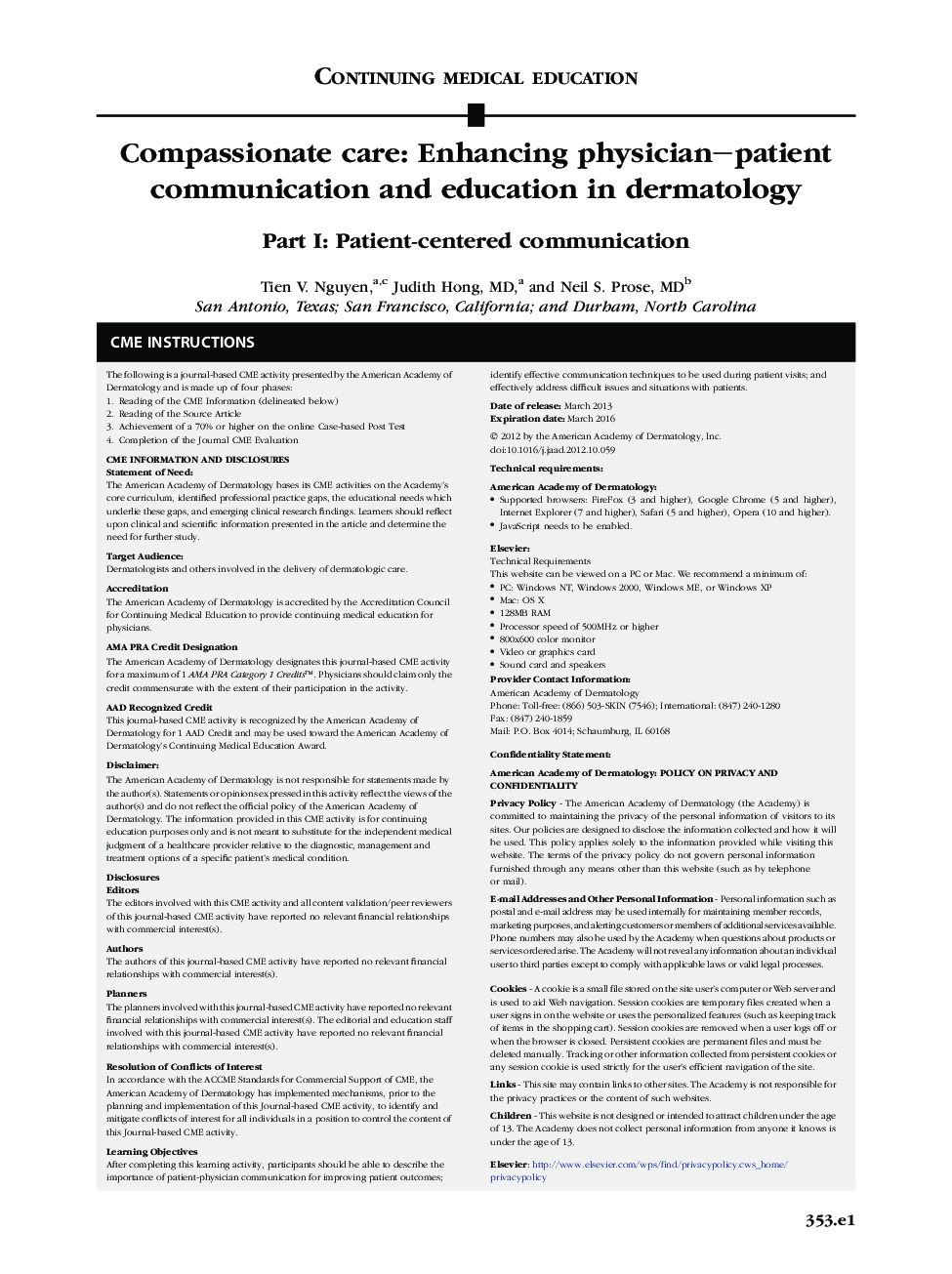 Compassionate care: Enhancing physician-patient communication and education in dermatology