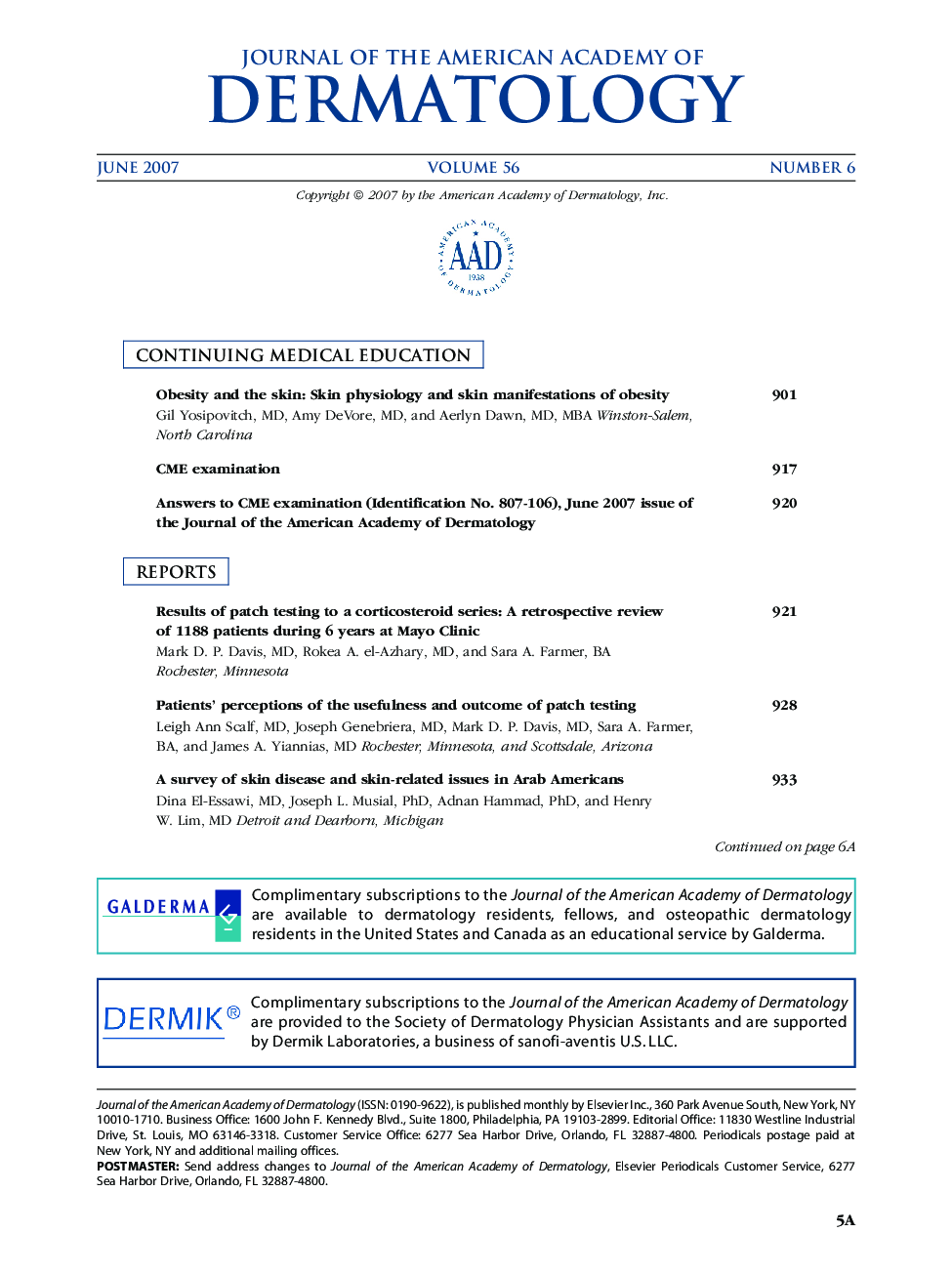 Table of contents