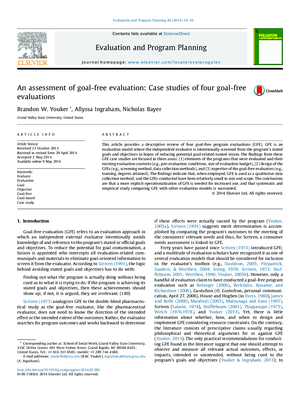 An assessment of goal-free evaluation: Case studies of four goal-free evaluations