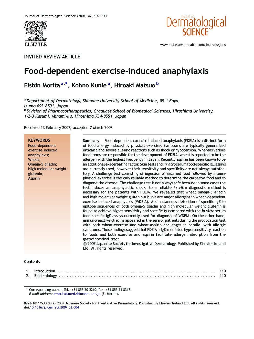 Food-dependent exercise-induced anaphylaxis