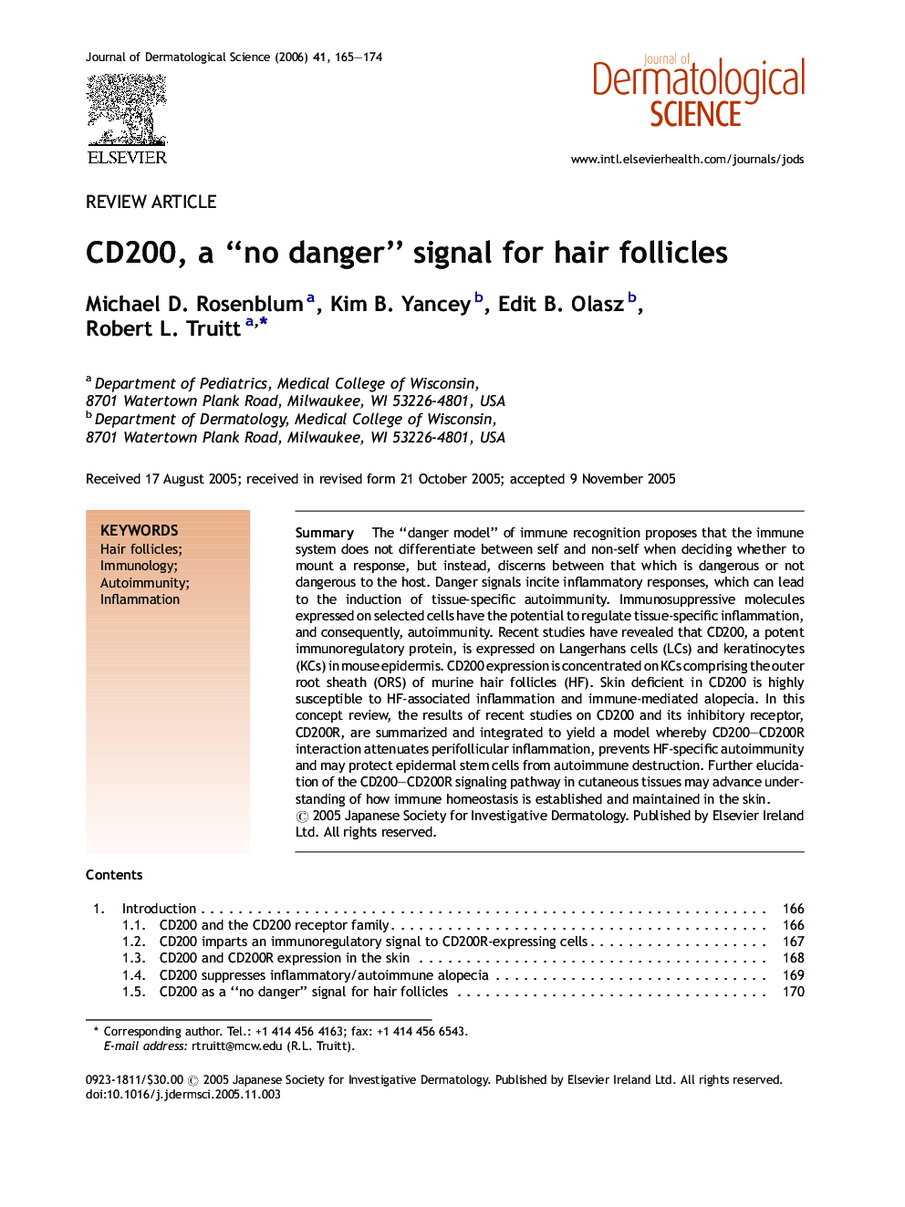 CD200, a “no danger” signal for hair follicles