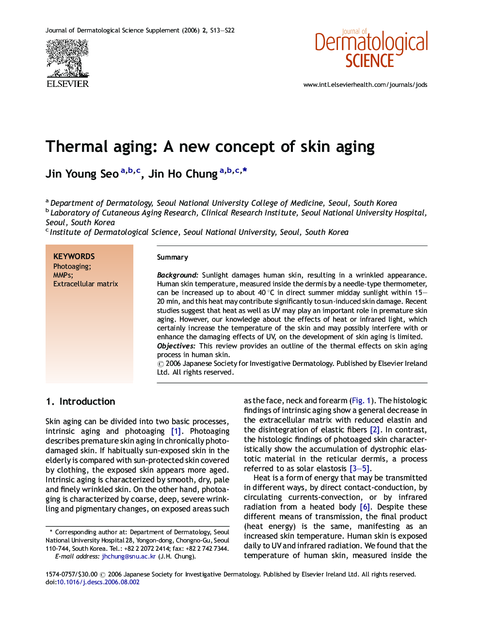 Thermal aging: A new concept of skin aging