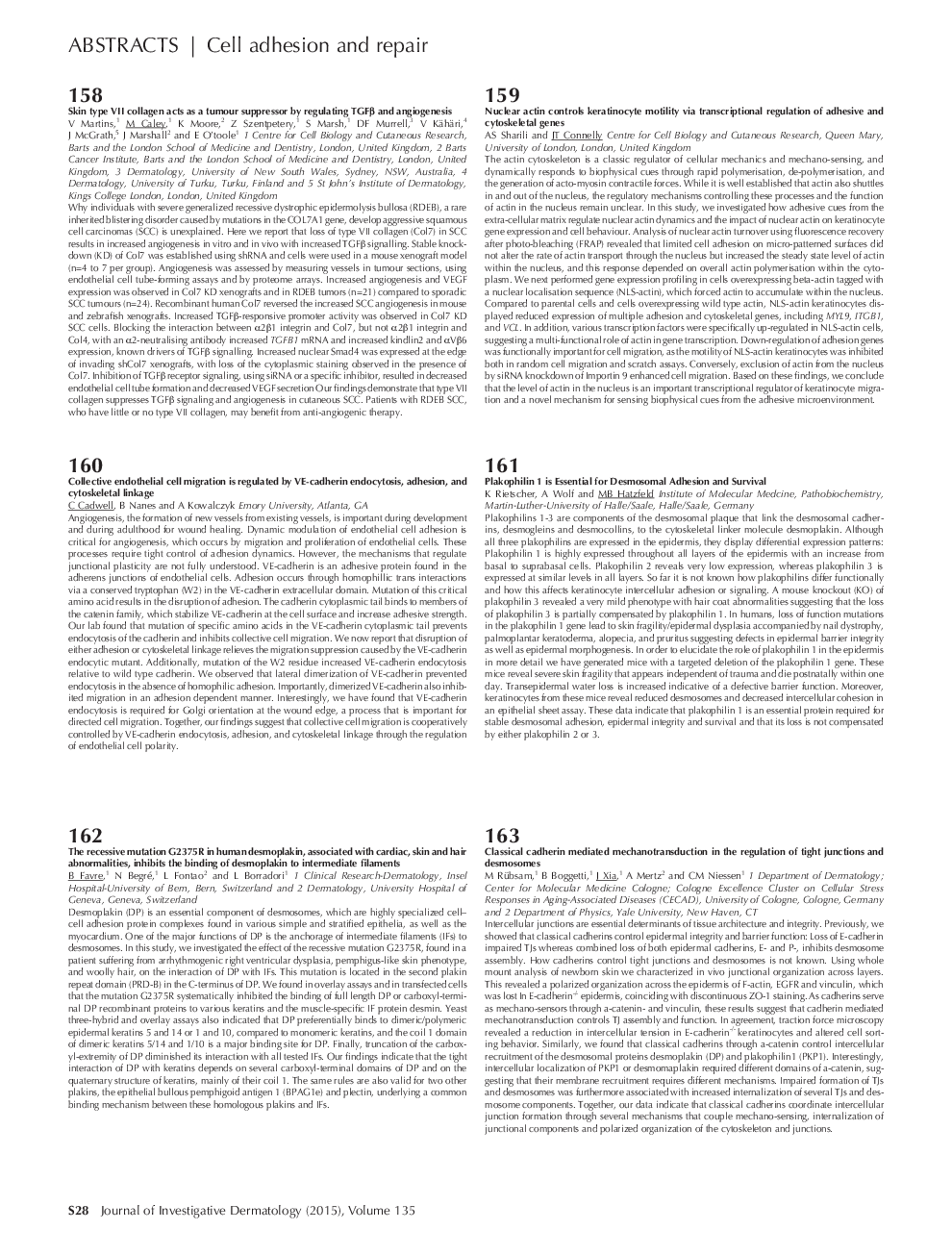 Cell adhesion and repair