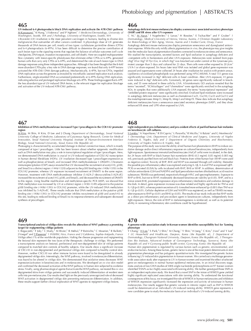 Photobiology and pigmentation