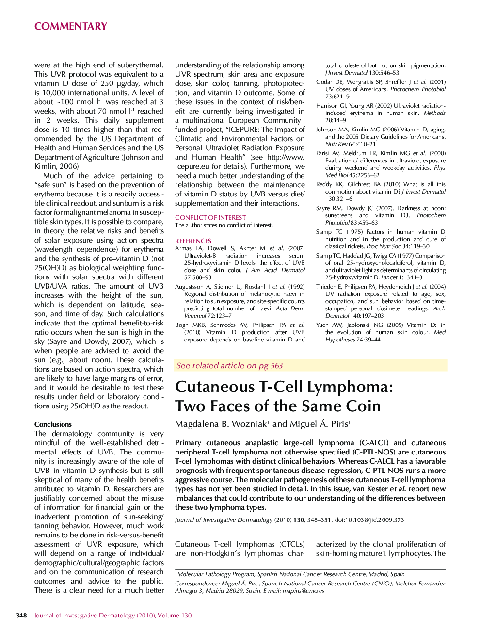 Cutaneous T-Cell Lymphoma: Two Faces of the Same Coin