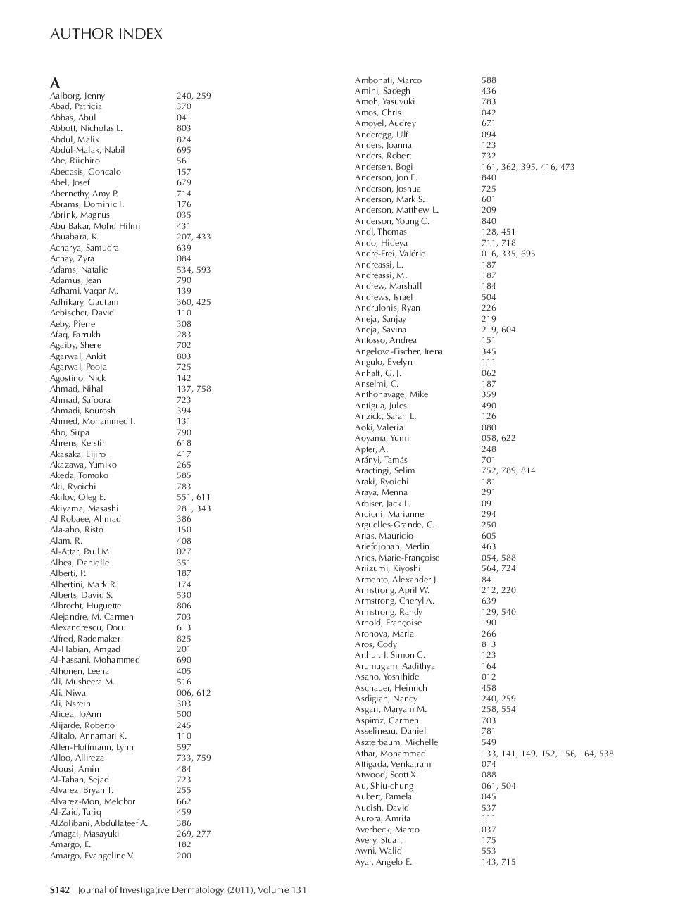 SID Author Index