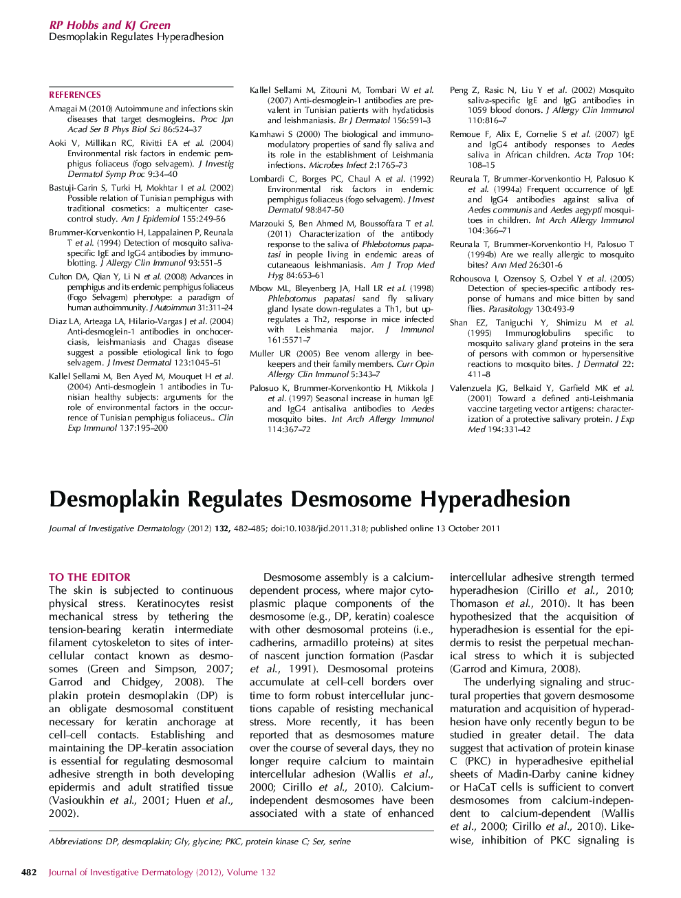 Desmoplakin Regulates Desmosome Hyperadhesion