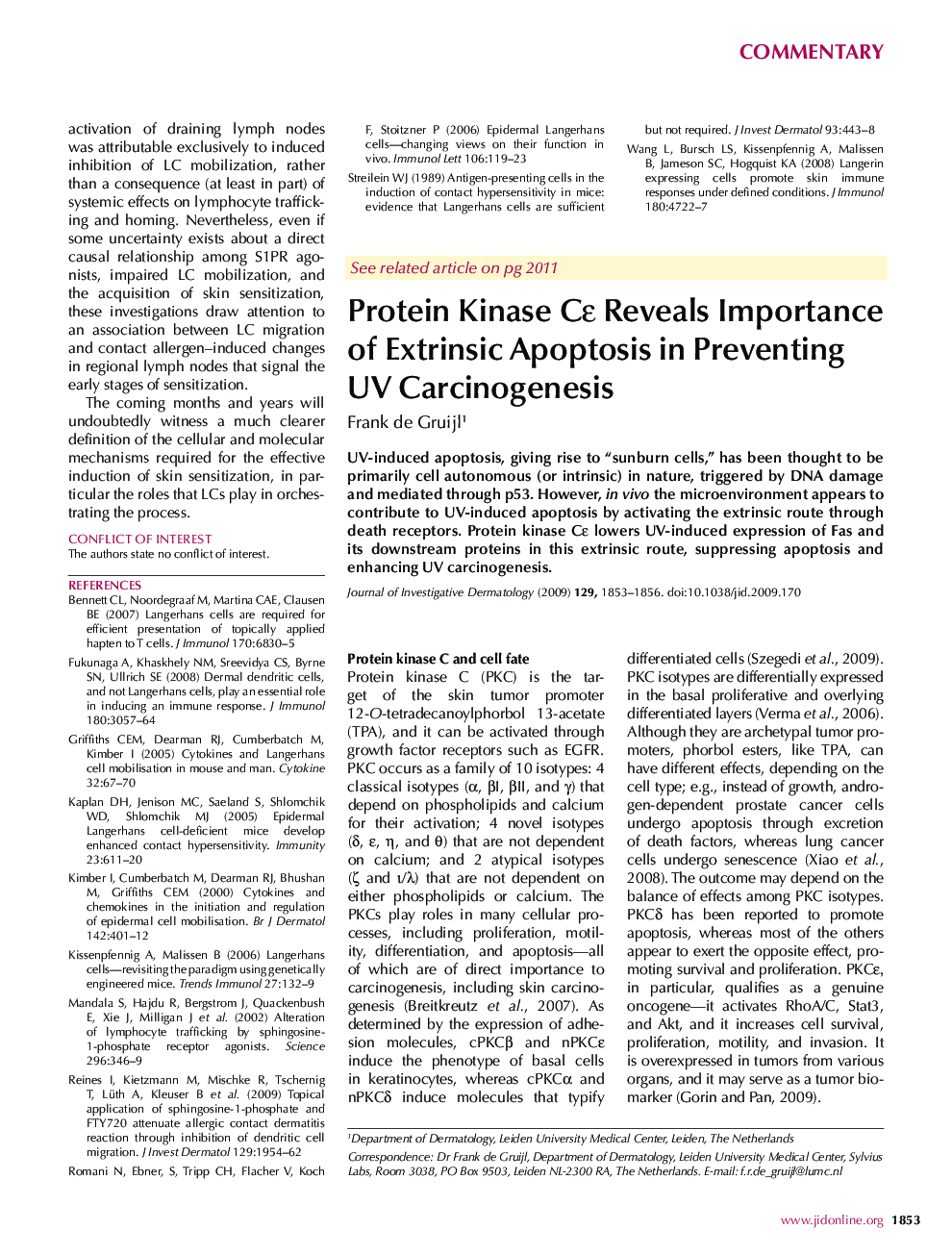 Protein Kinase CÎµ Reveals Importance of Extrinsic Apoptosis in Preventing UV Carcinogenesis