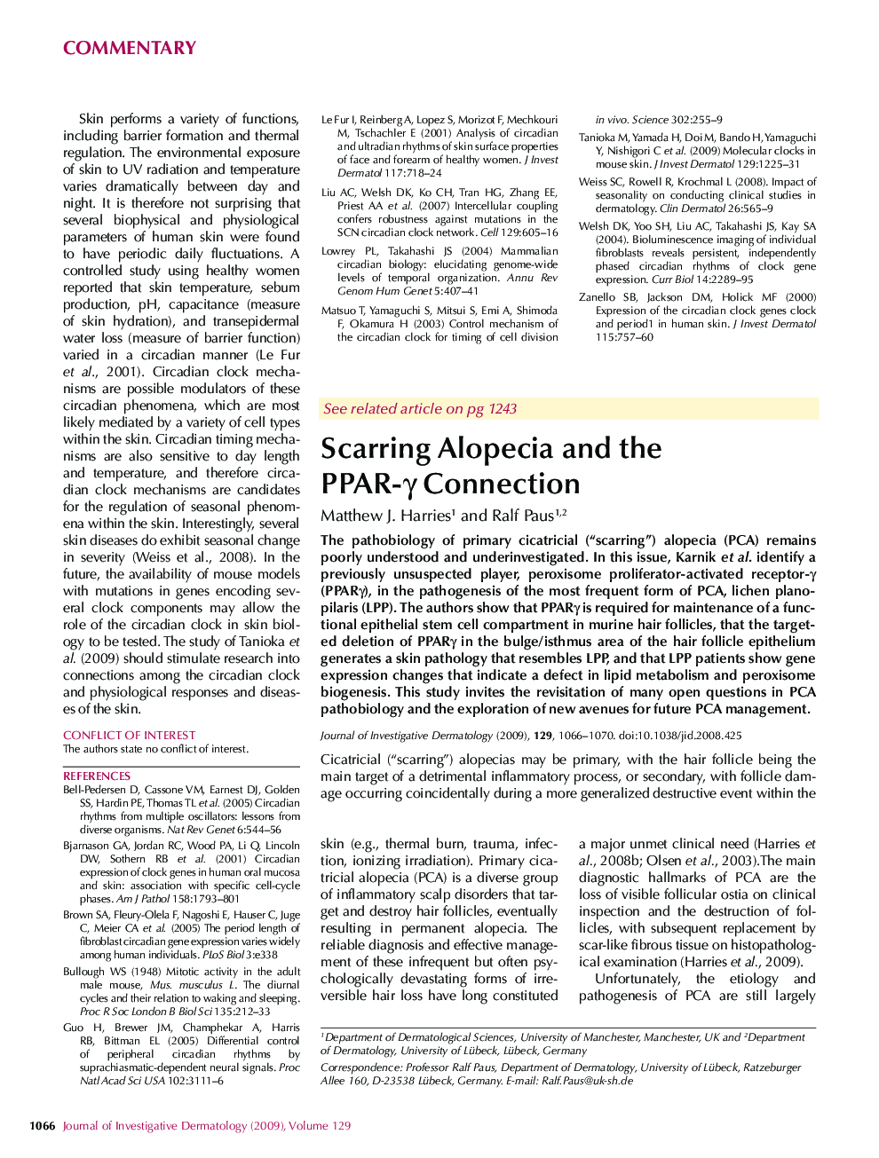 Scarring Alopecia and the PPAR-γ Connection