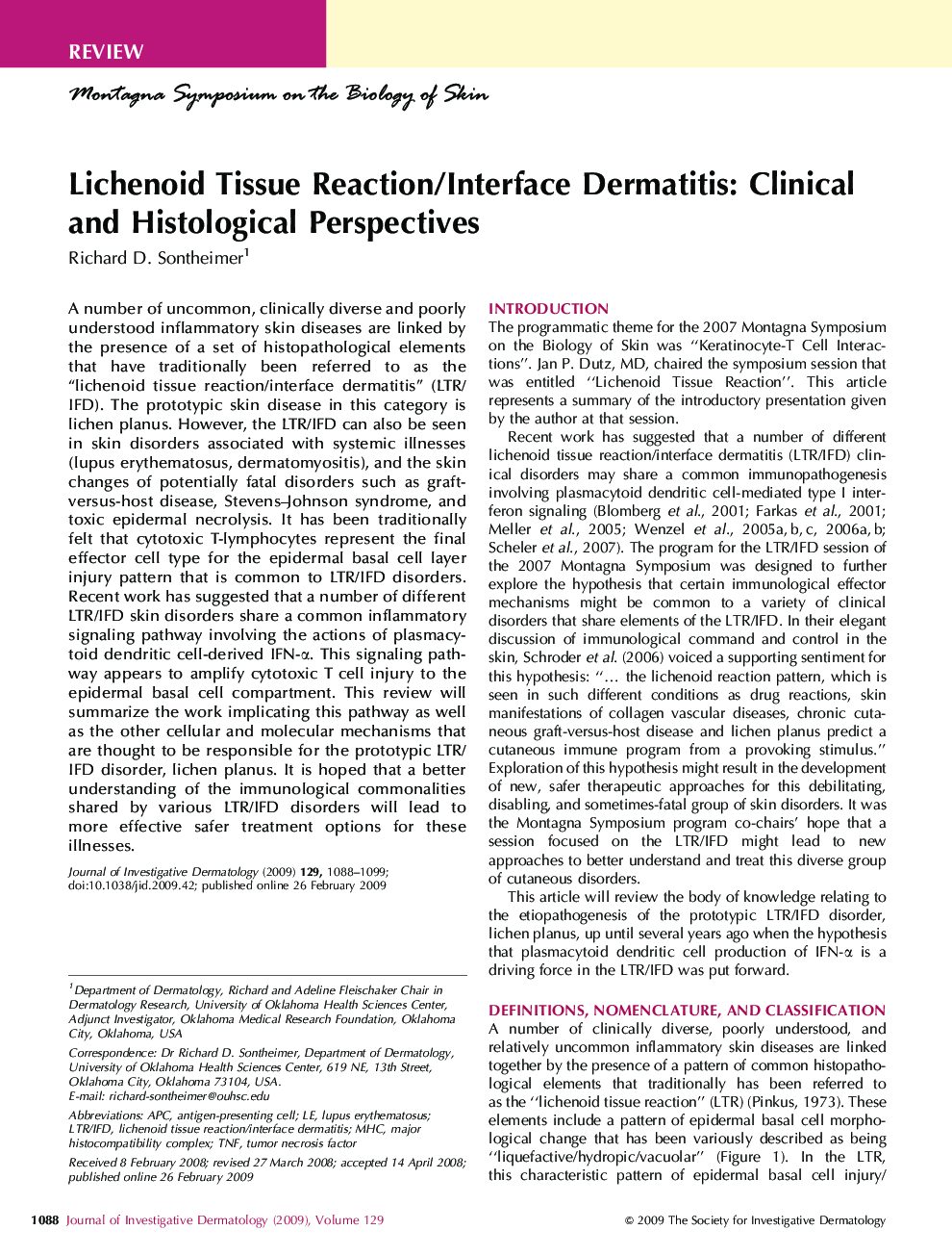 Lichenoid Tissue Reaction/Interface Dermatitis: Clinical and Histological Perspectives