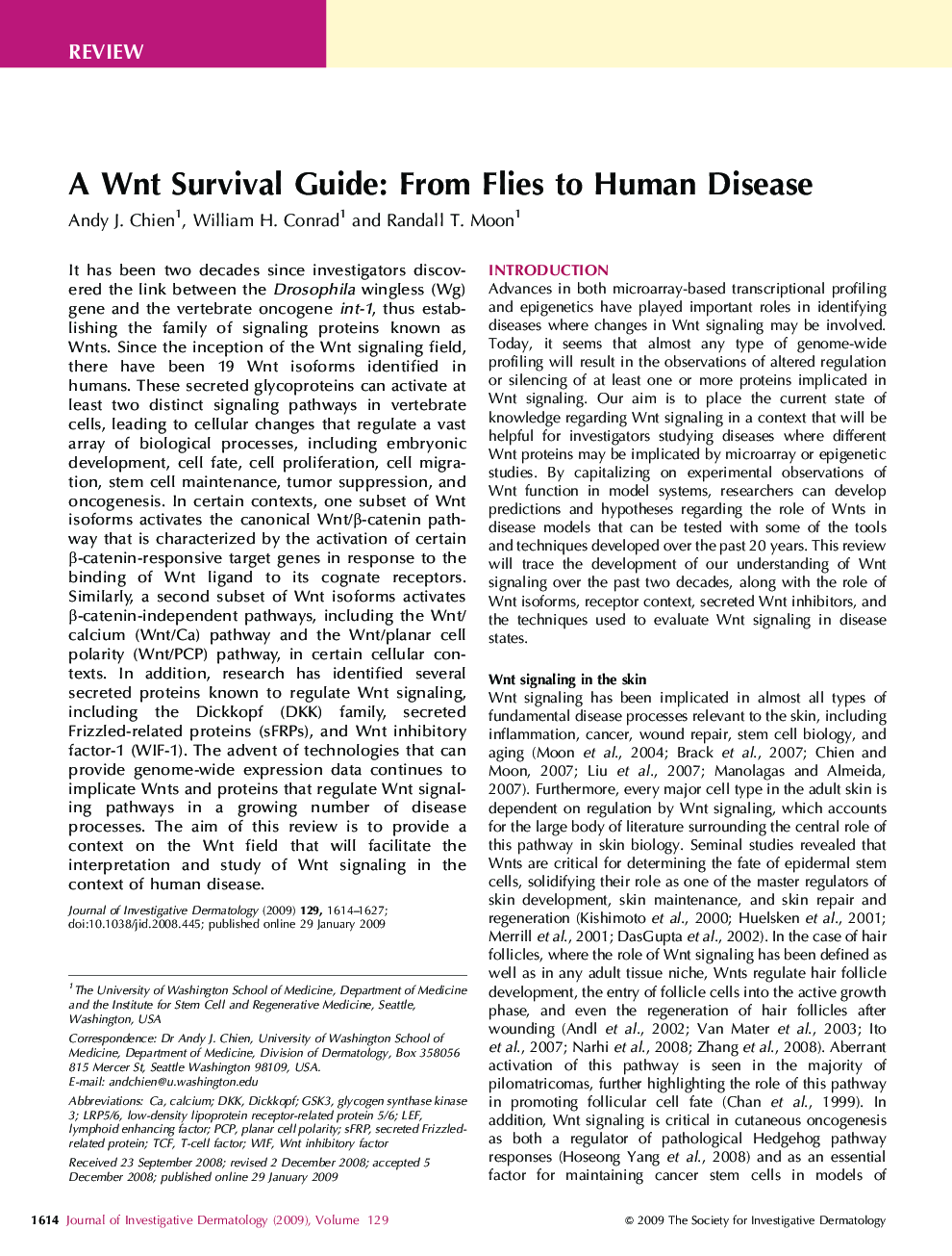 A Wnt Survival Guide: From Flies to Human Disease 
