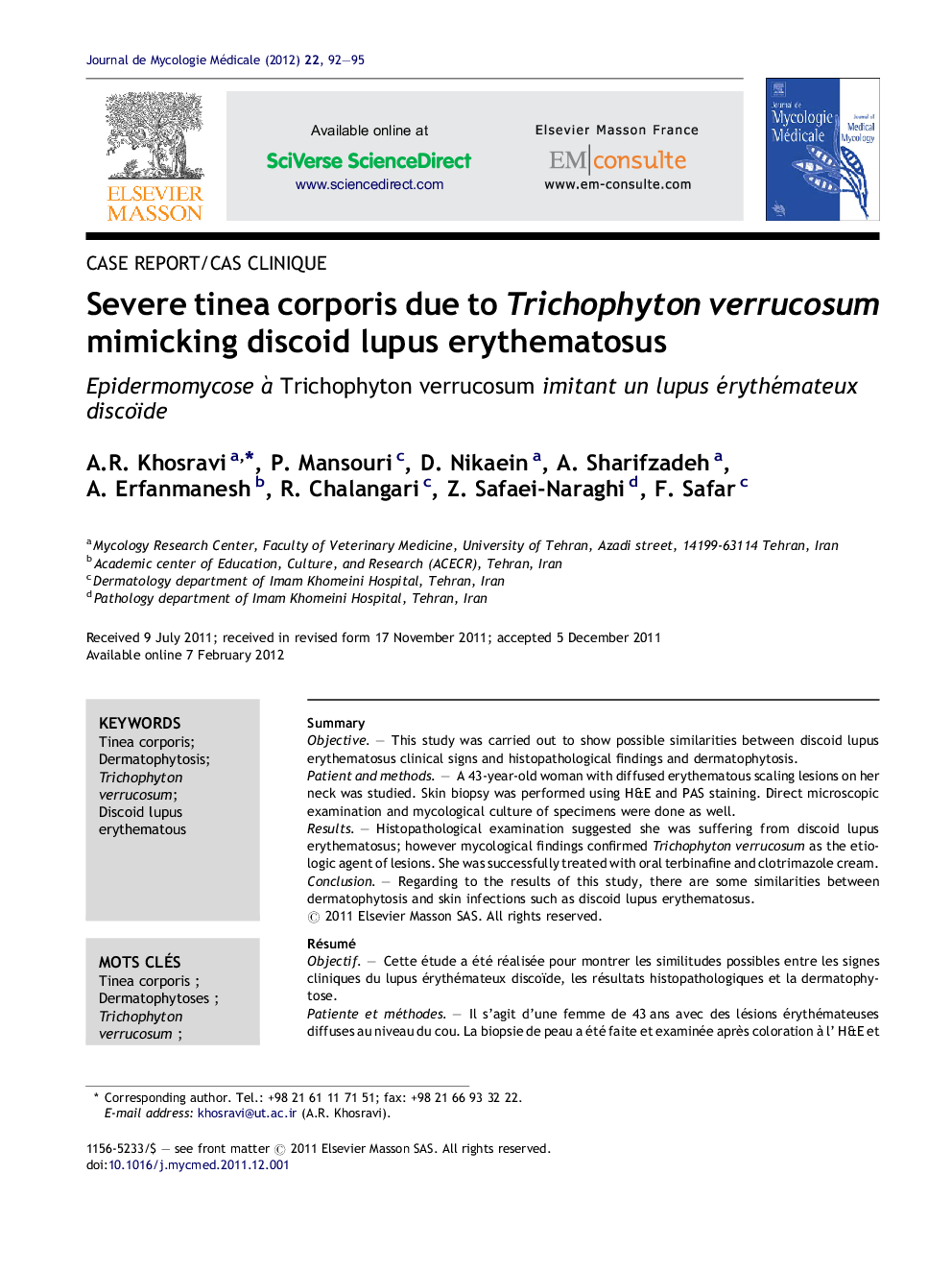 Severe tinea corporis due to Trichophyton verrucosum mimicking discoid lupus erythematosus