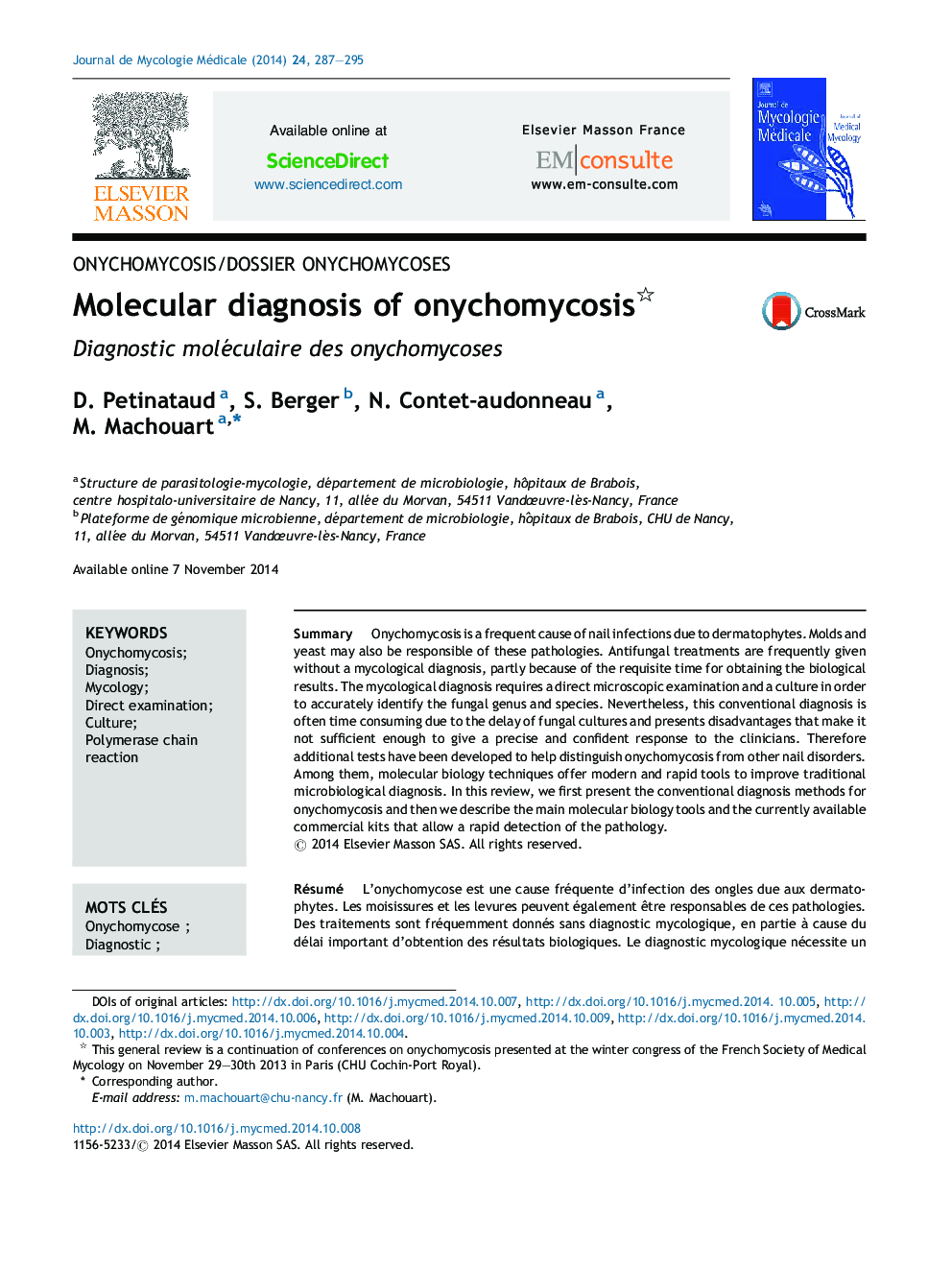 Molecular diagnosis of onychomycosis 