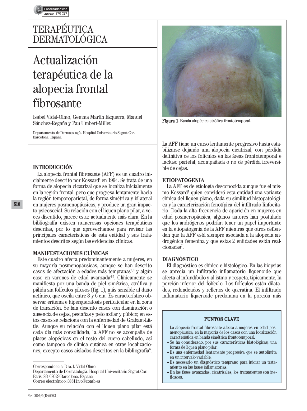 Actualización terapéutica de la alopecia frontal fibrosante