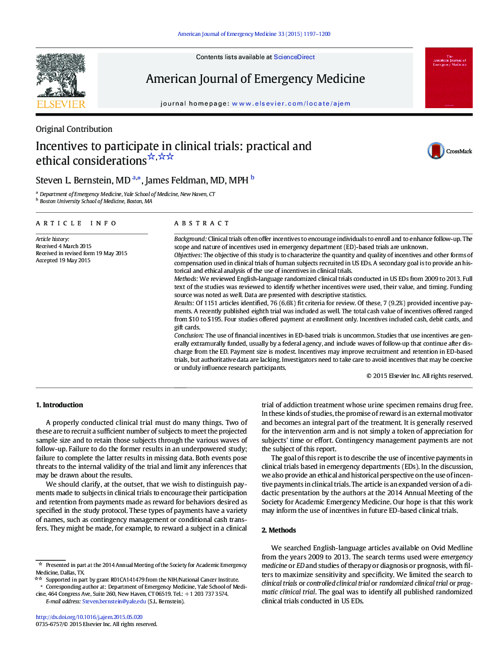 Incentives to participate in clinical trials: practical and ethical considerations 