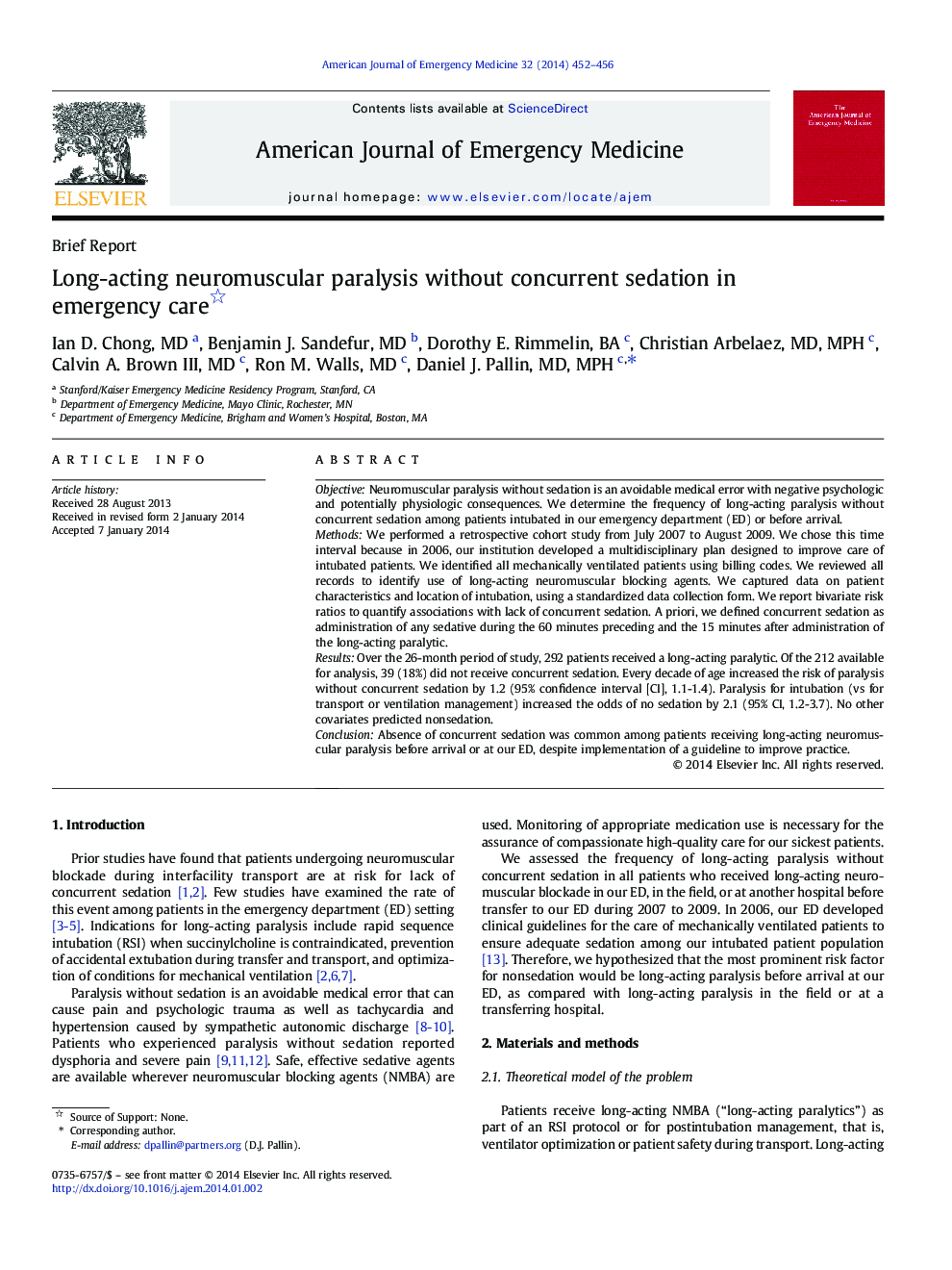 Long-acting neuromuscular paralysis without concurrent sedation in emergency care 