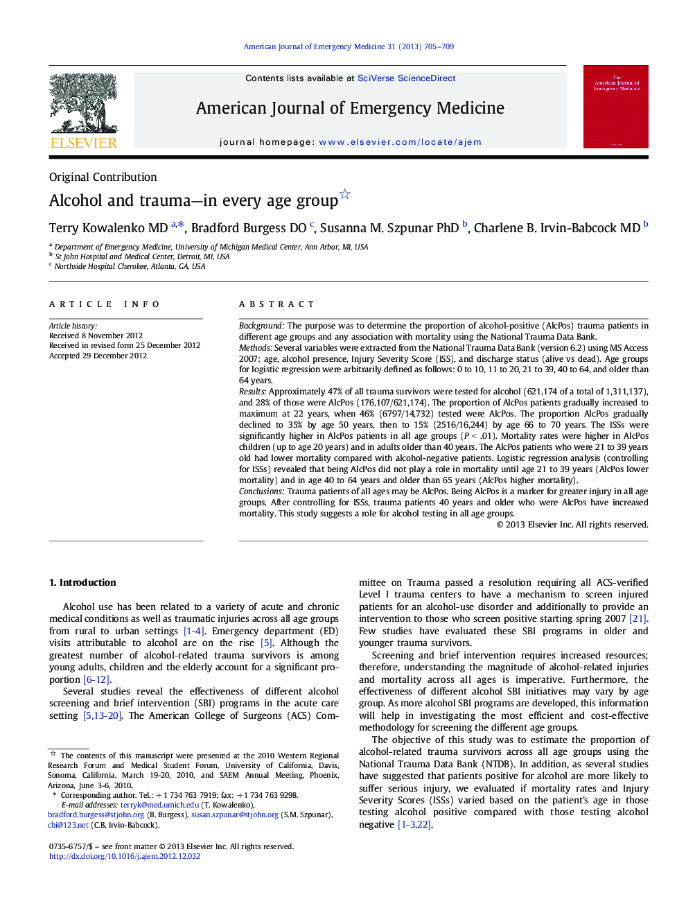 Alcohol and trauma—in every age group 
