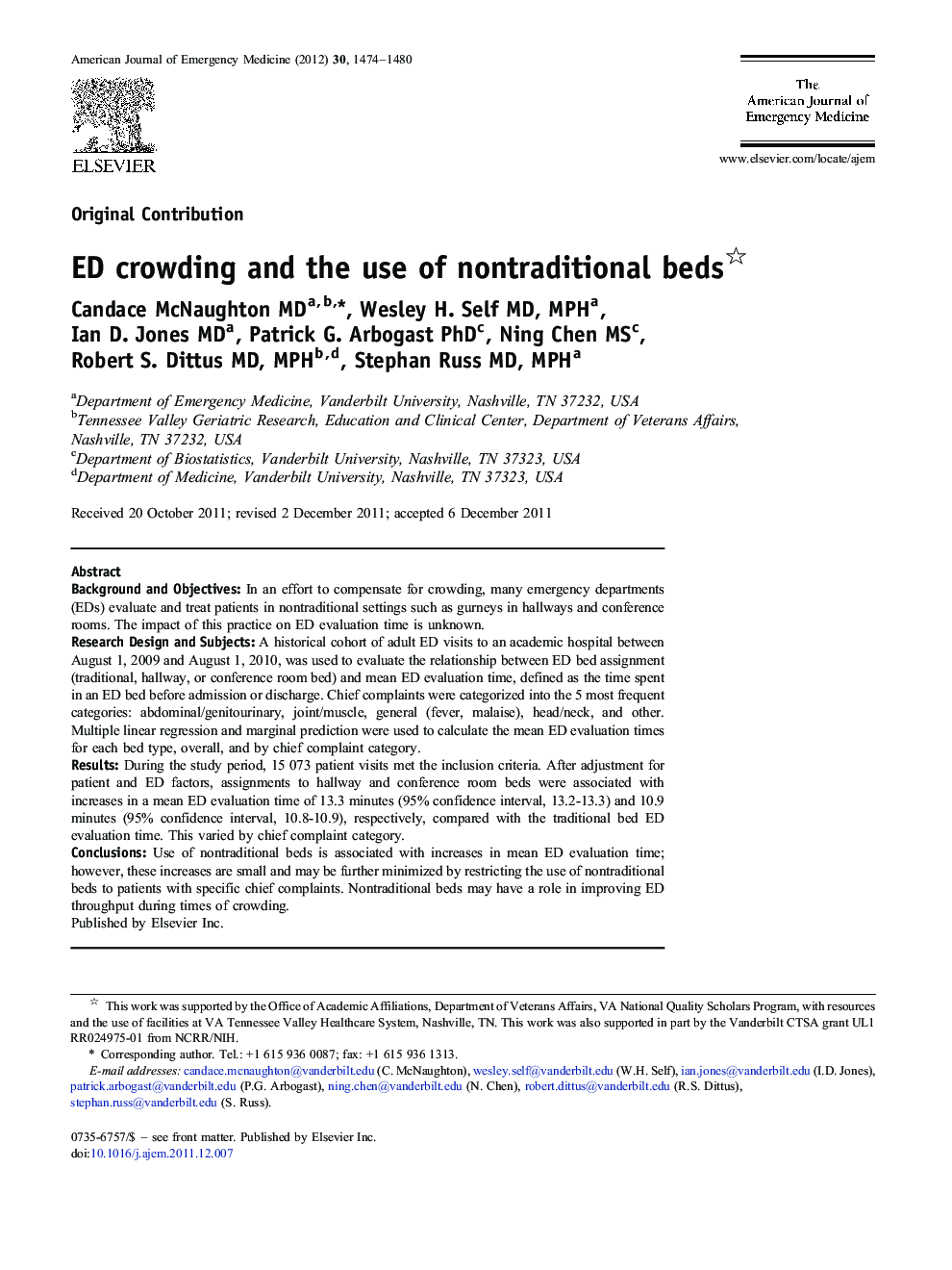 ED crowding and the use of nontraditional beds 