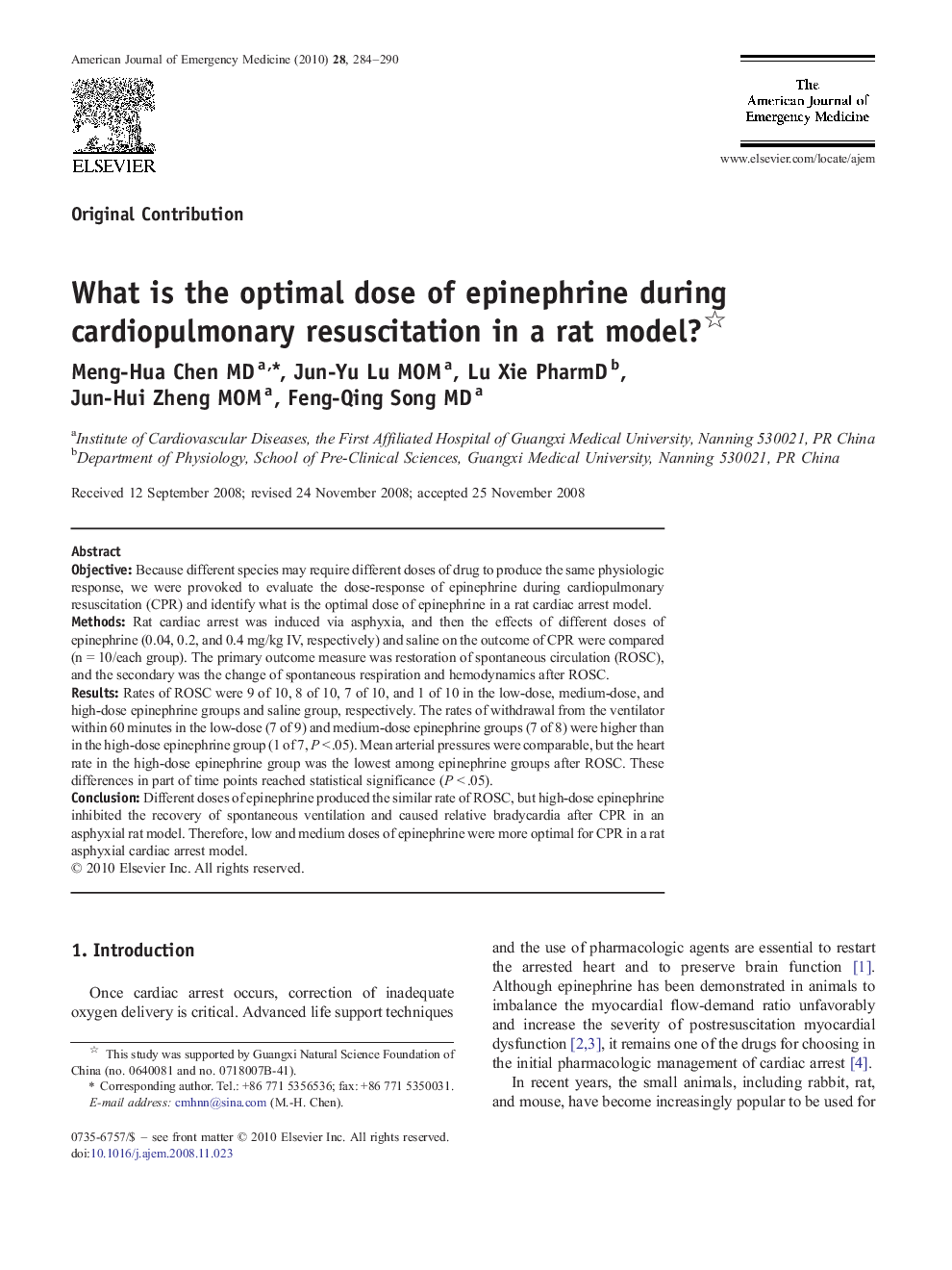 What is the optimal dose of epinephrine during cardiopulmonary resuscitation in a rat model? 