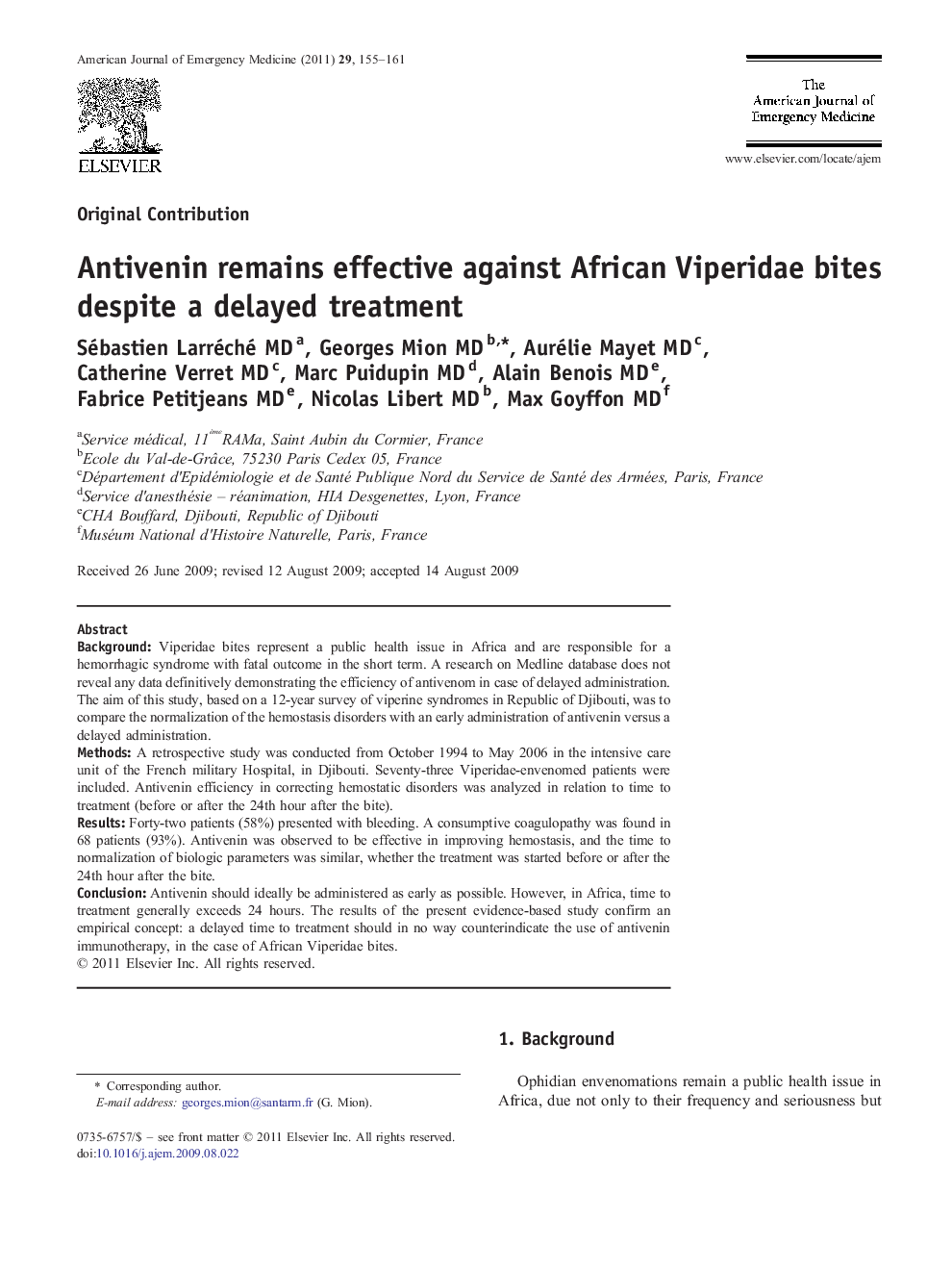 Antivenin remains effective against African Viperidae bites despite a delayed treatment