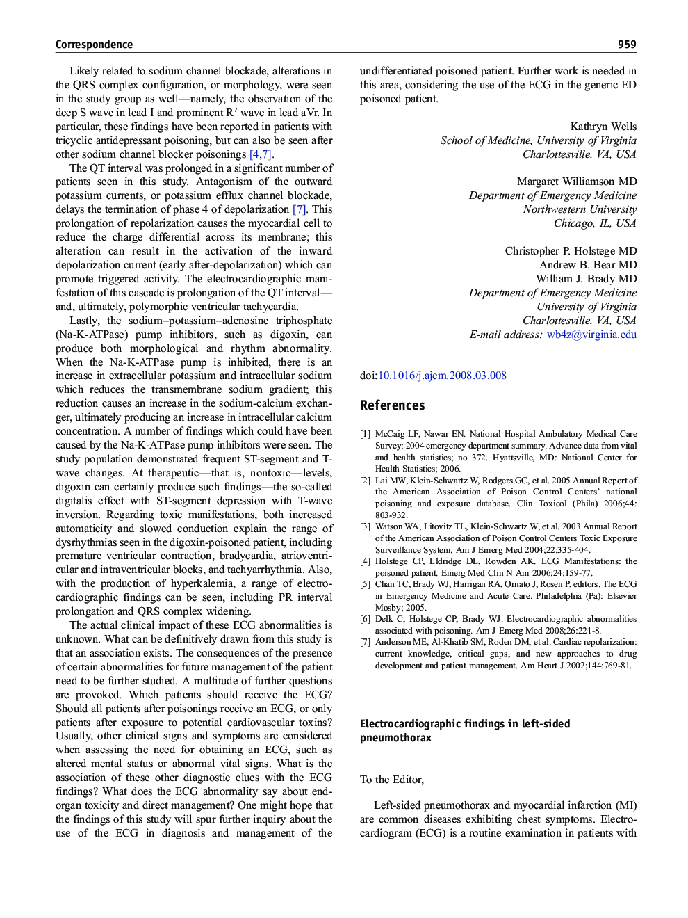Electrocardiographic findings in left-sided pneumothorax