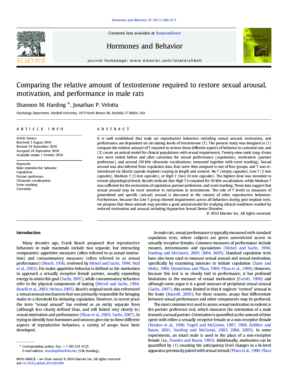 Comparing the relative amount of testosterone required to restore sexual arousal, motivation, and performance in male rats