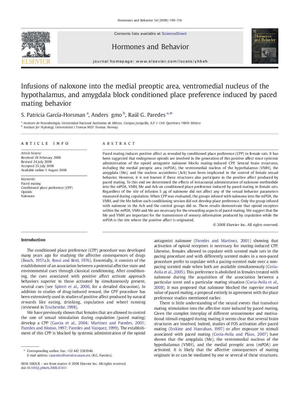 Infusions of naloxone into the medial preoptic area, ventromedial nucleus of the hypothalamus, and amygdala block conditioned place preference induced by paced mating behavior