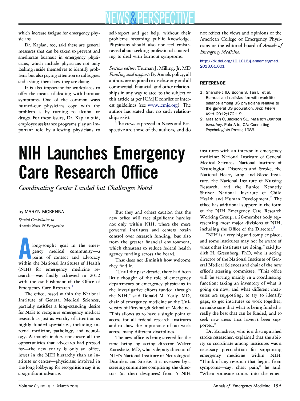 NIH Launches Emergency Care Research Office