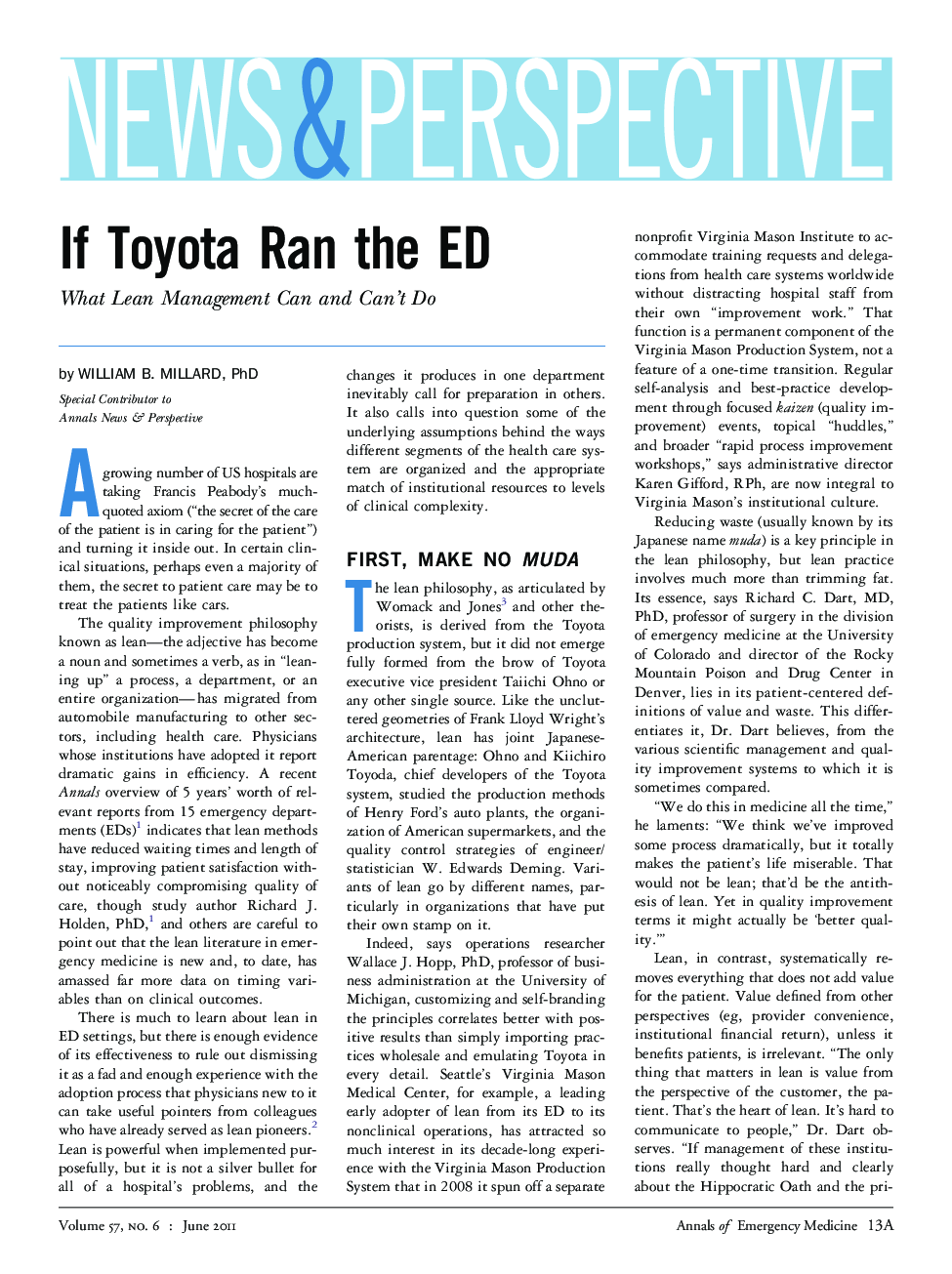 If Toyota Ran the ED