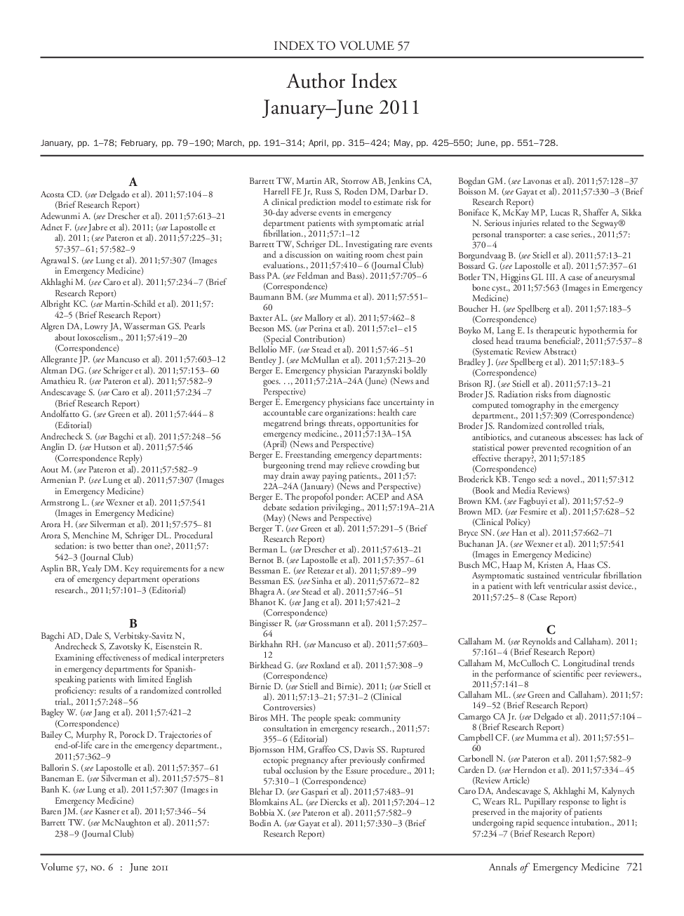 Author Index for Volume 57