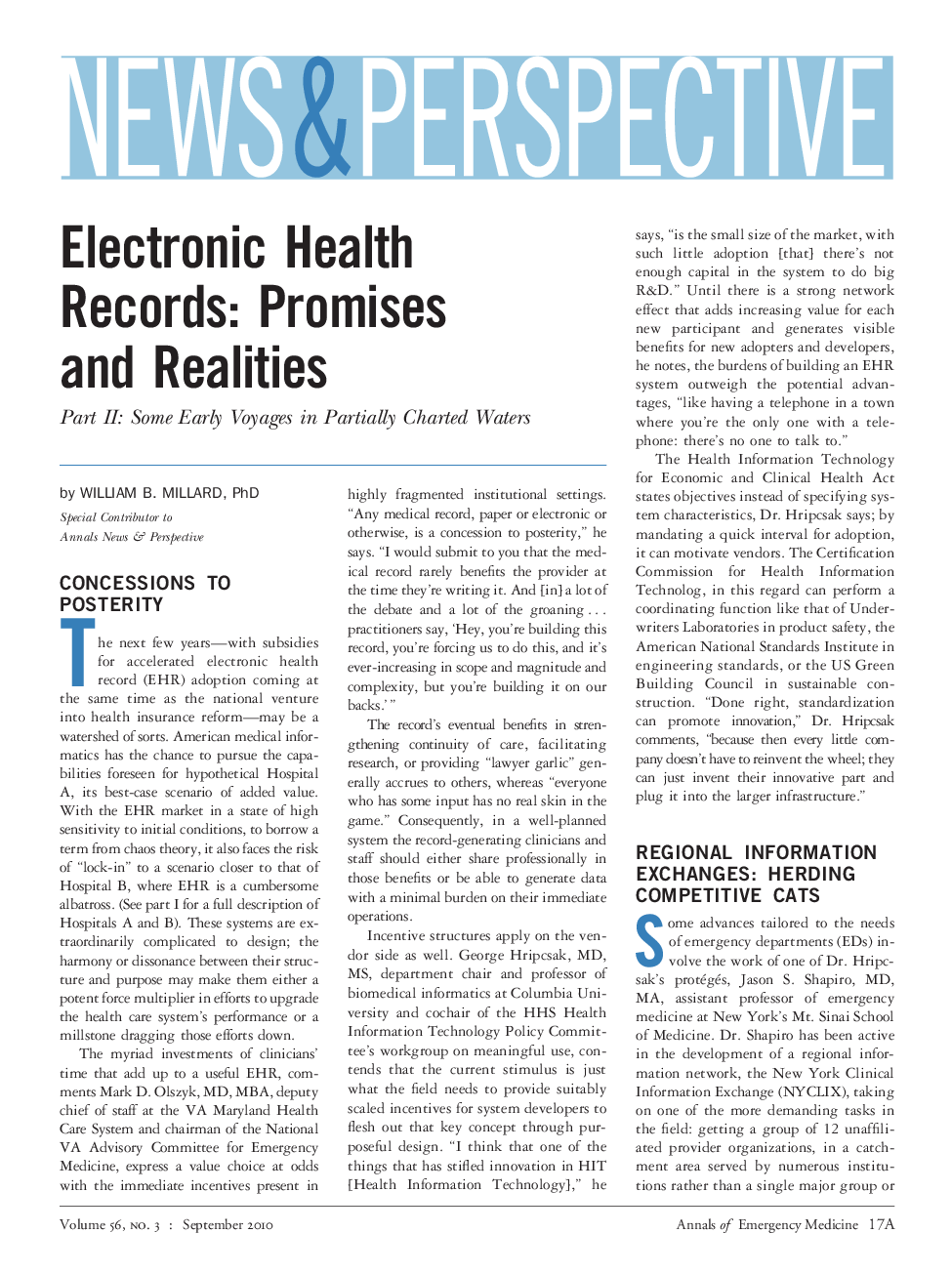 Electronic Health Records: Promises and Realities
