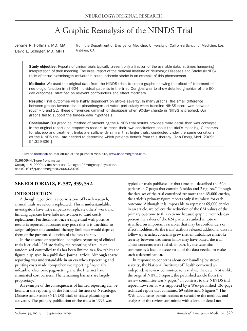 A Graphic Reanalysis of the NINDS Trial