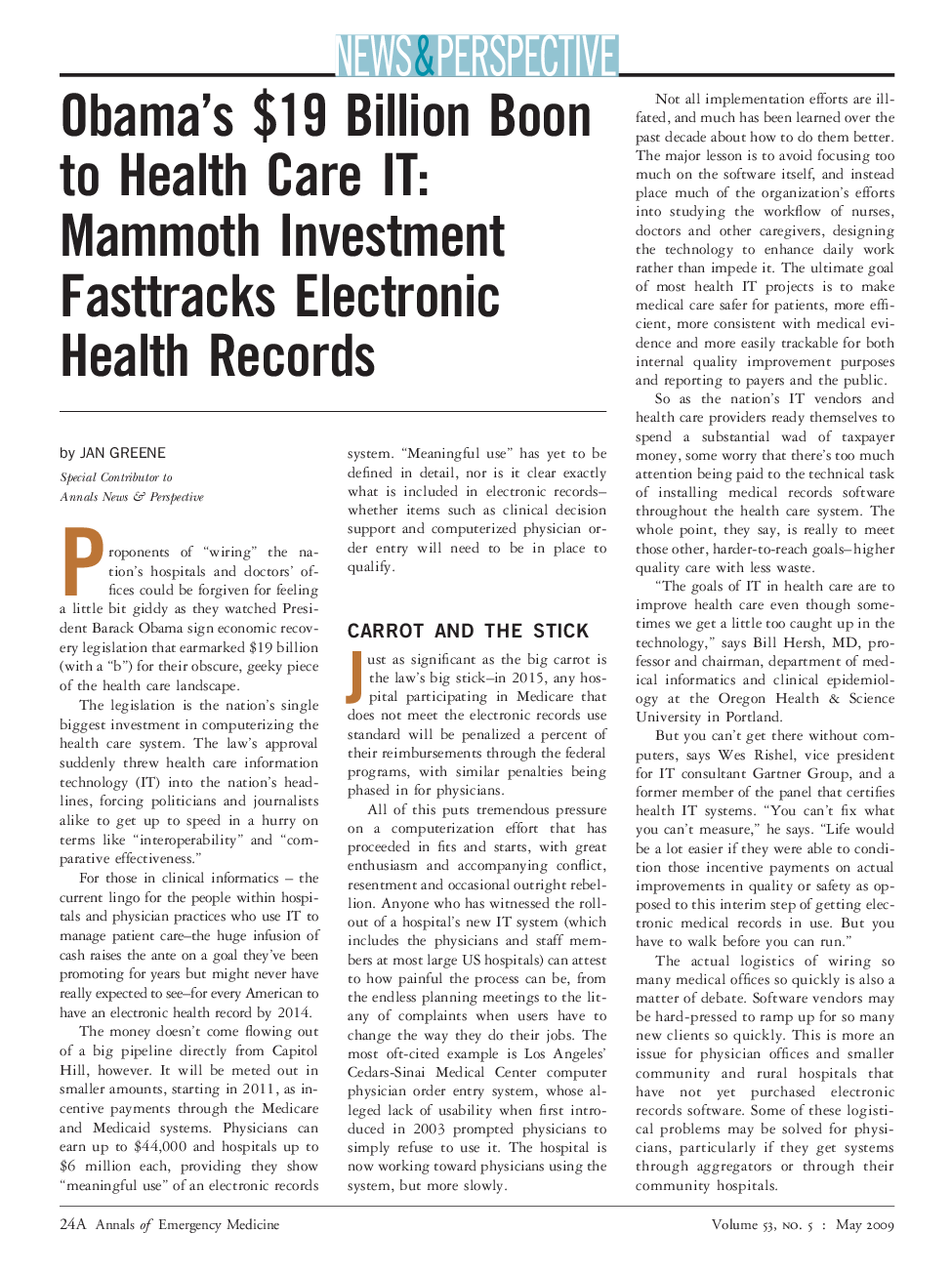 Obama's $19 Billion Boon to Health Care IT: Mammoth Investment Fasttracks Electronic Health Records