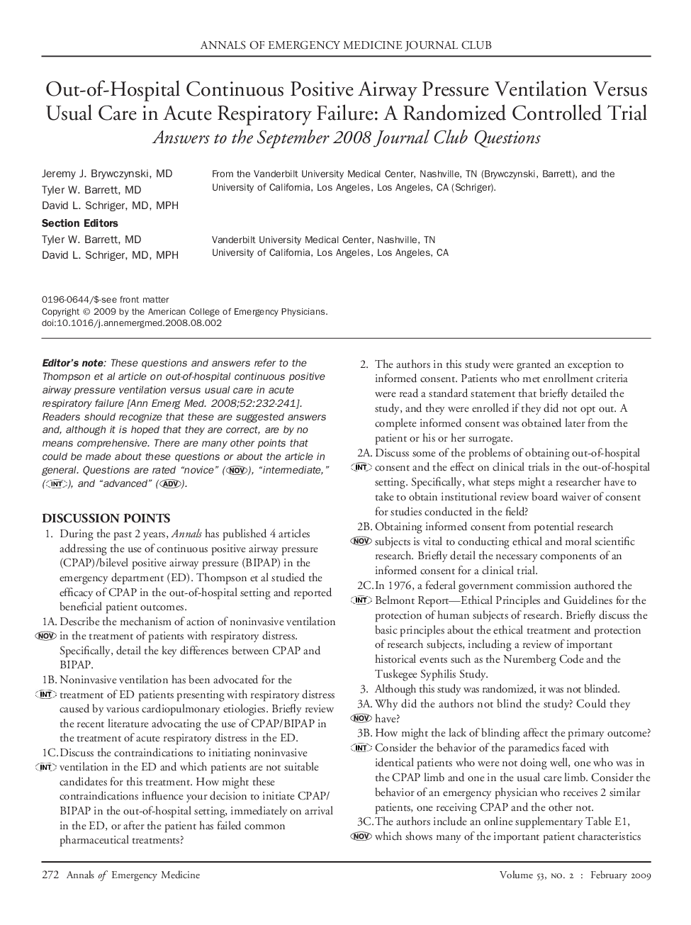 Out-of-Hospital Continuous Positive Airway Pressure Ventilation Versus Usual Care in Acute Respiratory Failure: A Randomized Controlled Trial