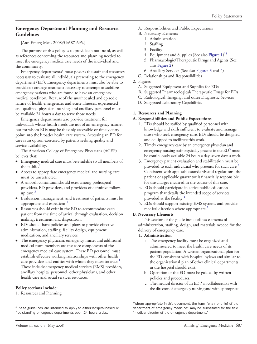 Emergency Department Planning and Resource Guidelines