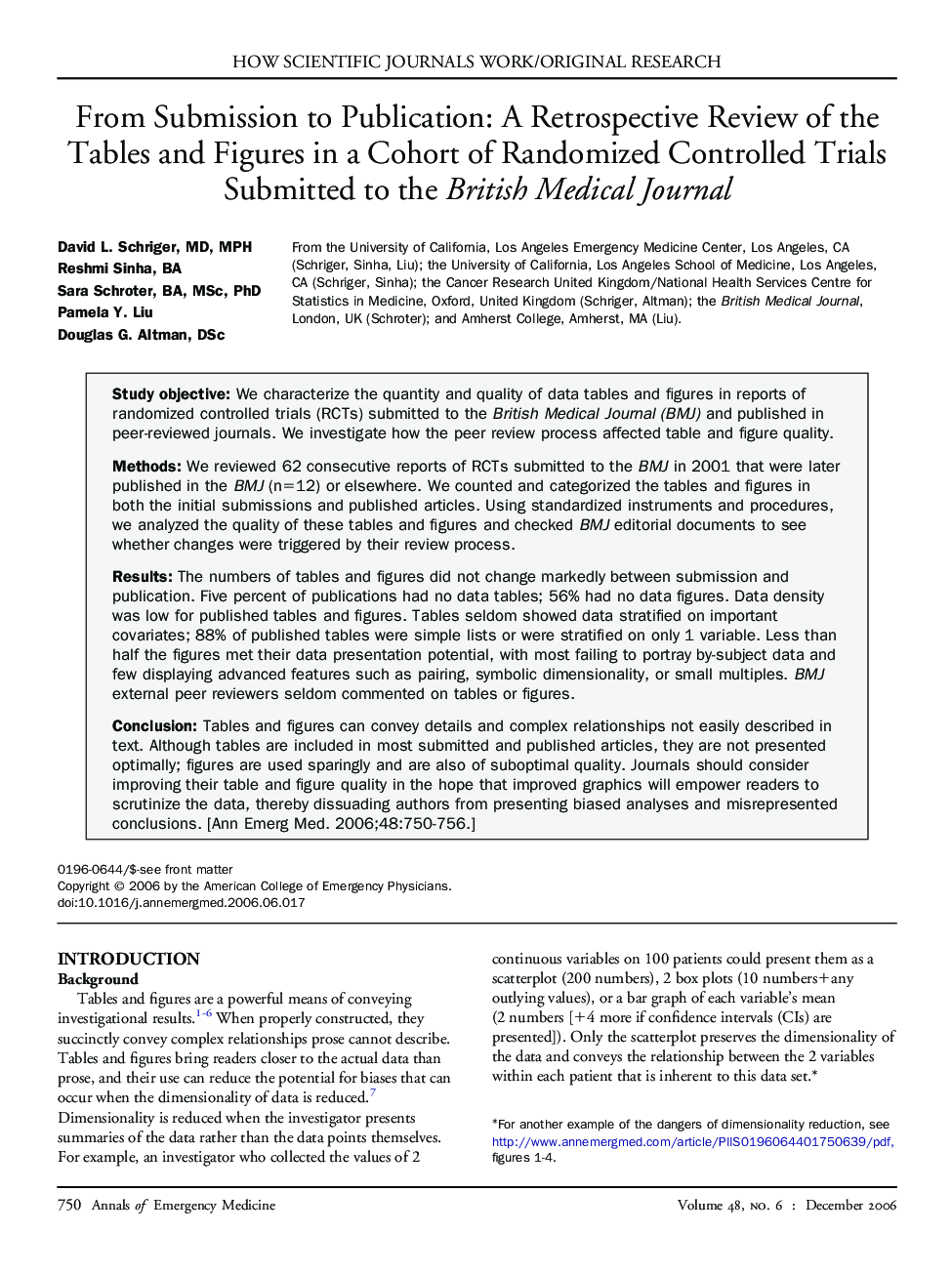 From Submission to Publication: A Retrospective Review of the Tables and Figures in a Cohort of Randomized Controlled Trials Submitted to the British Medical Journal