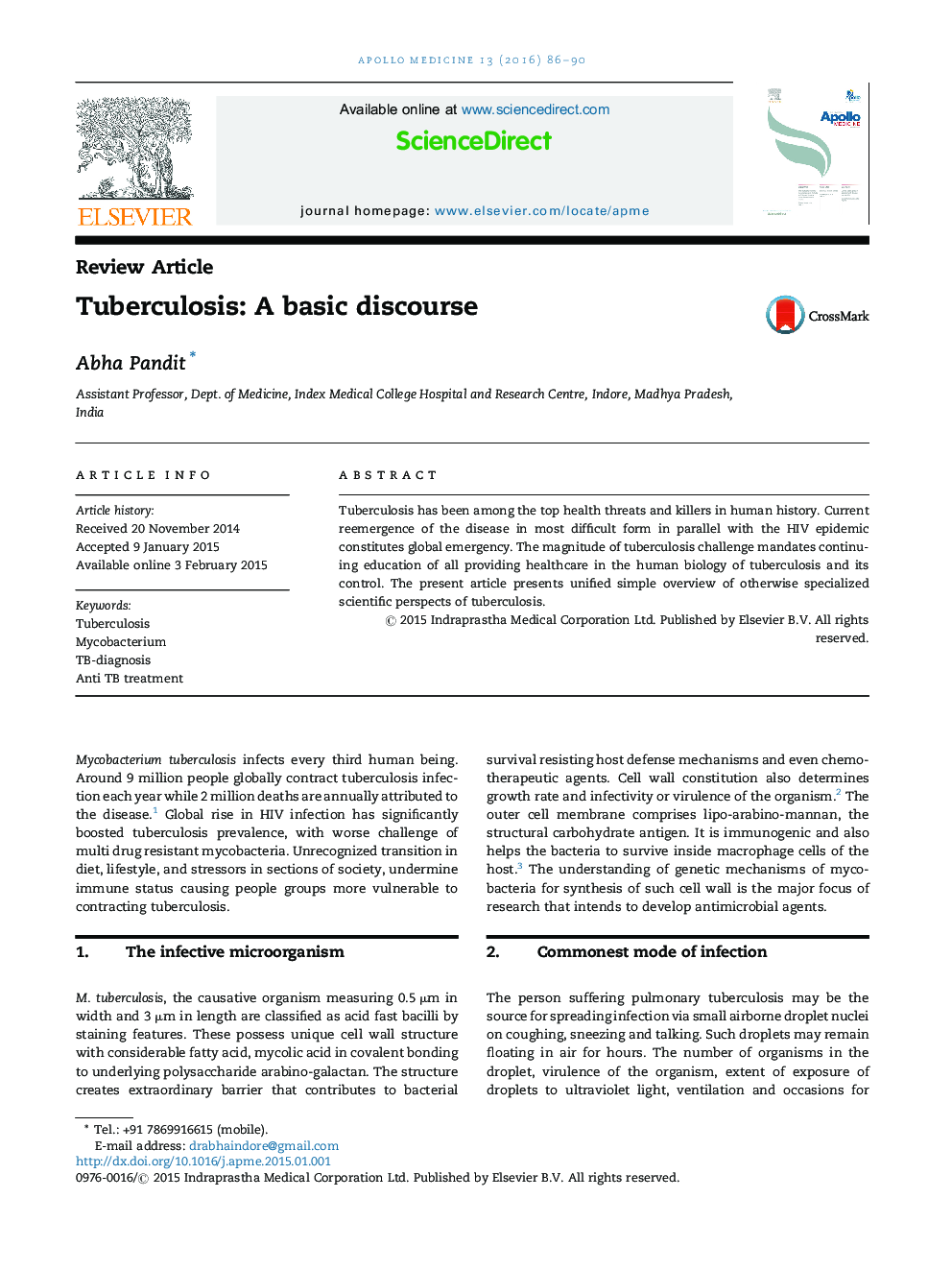 Tuberculosis: A basic discourse