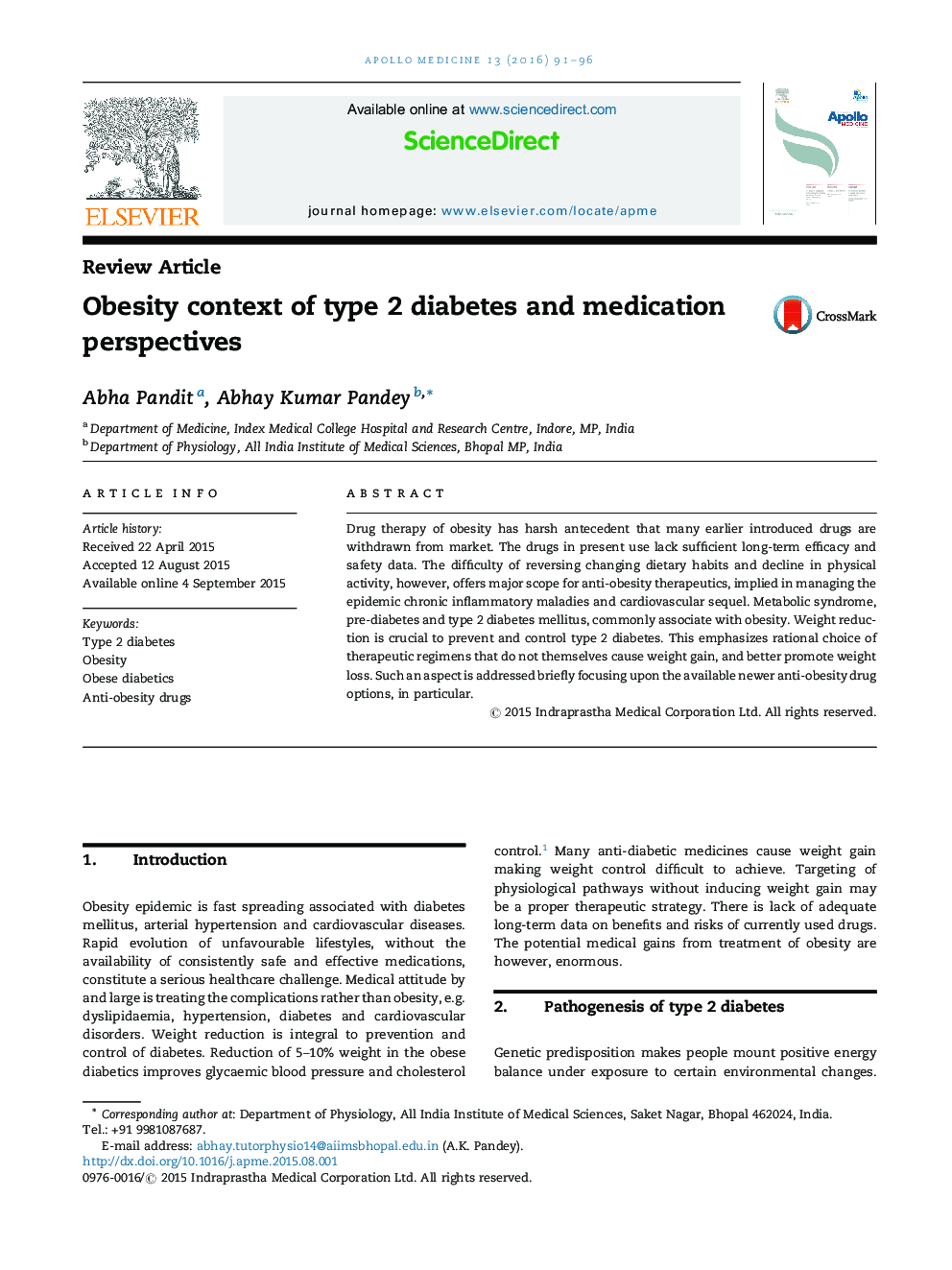 Obesity context of type 2 diabetes and medication perspectives