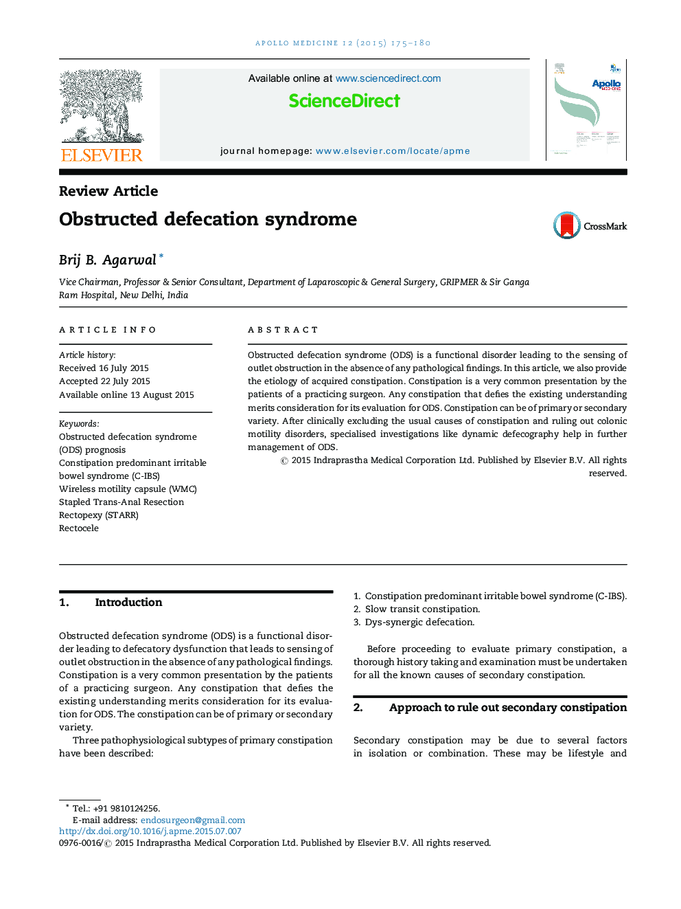 Obstructed defecation syndrome