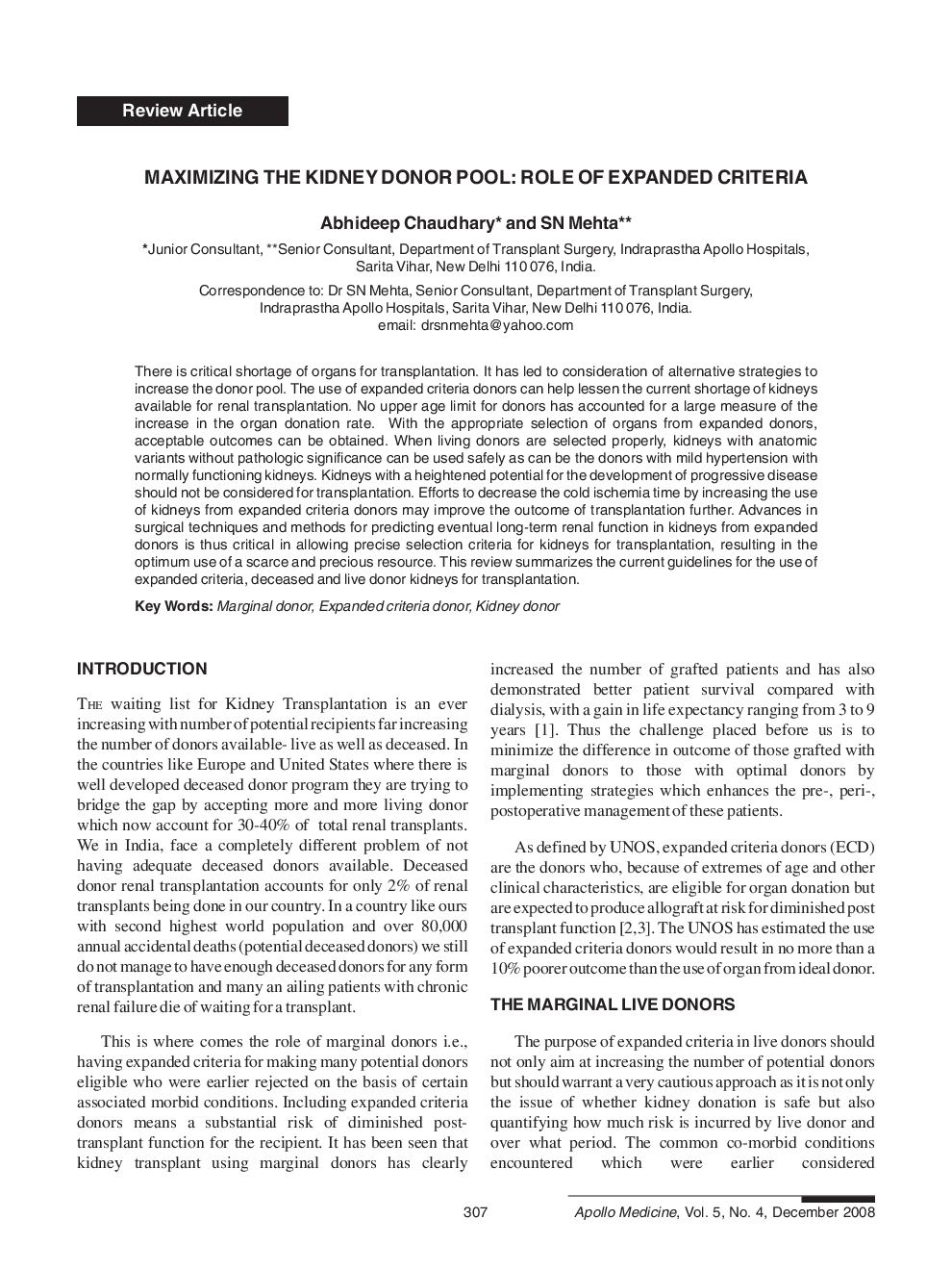 عکس صفحه اول مقاله: Maximizing the Kidney Donor Pool: Role of Expanded Criteria Maximizing the Kidney Donor Pool: Role of Expanded Criteria