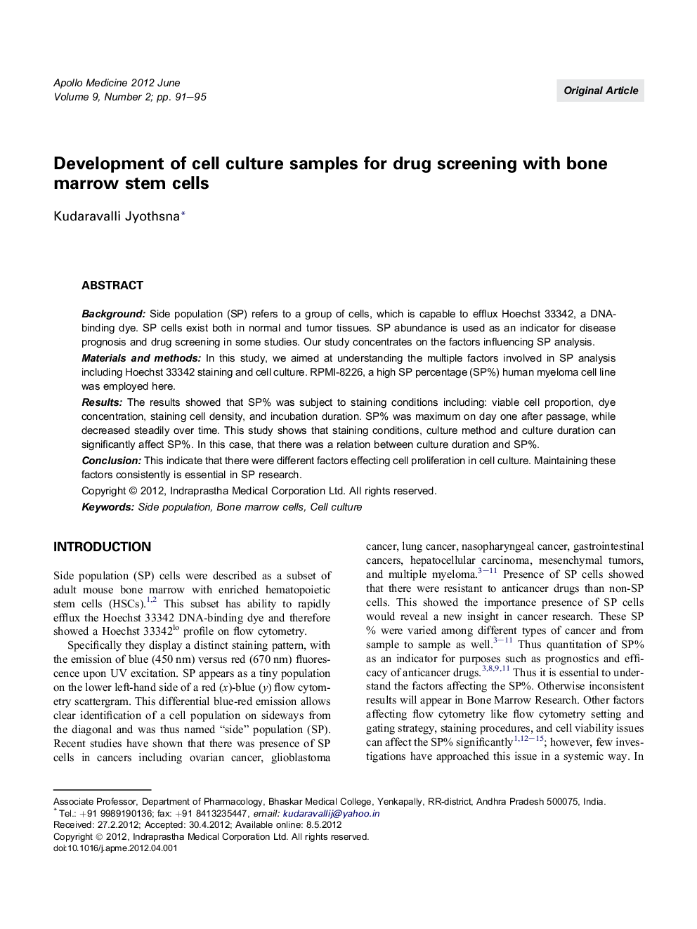 Development of cell culture samples for drug screening with bone marrow stem cells