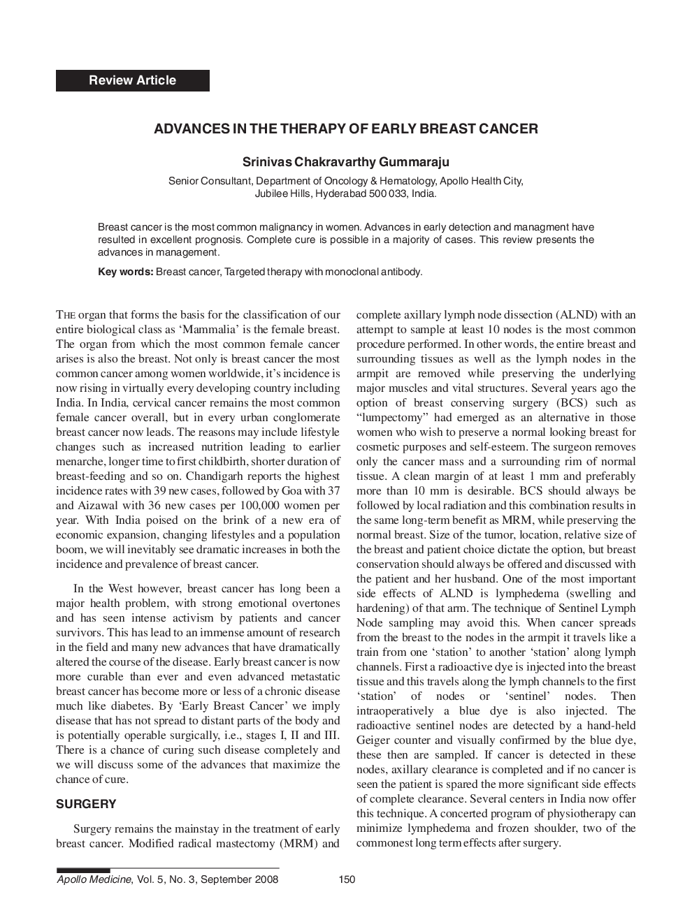 Advances in the Therapy of Early Breast Cancer