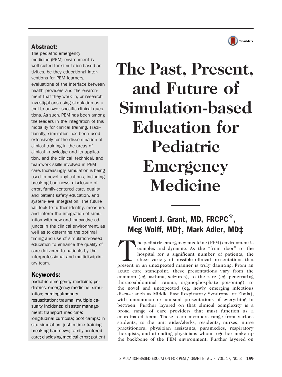 The Past, Present, and Future of Simulation-based Education for Pediatric Emergency Medicine