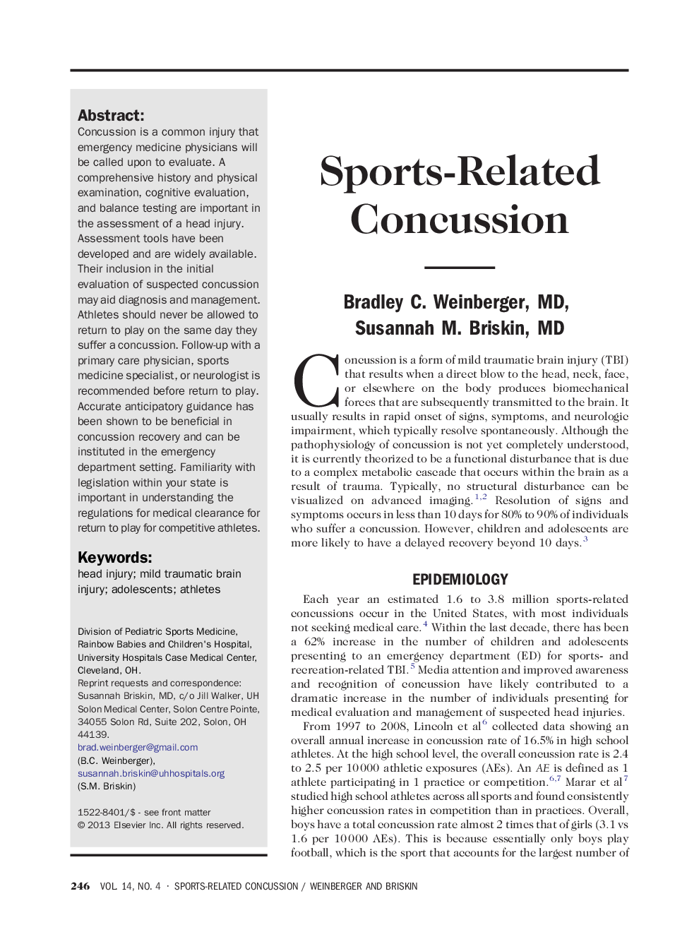 Sports-Related Concussion